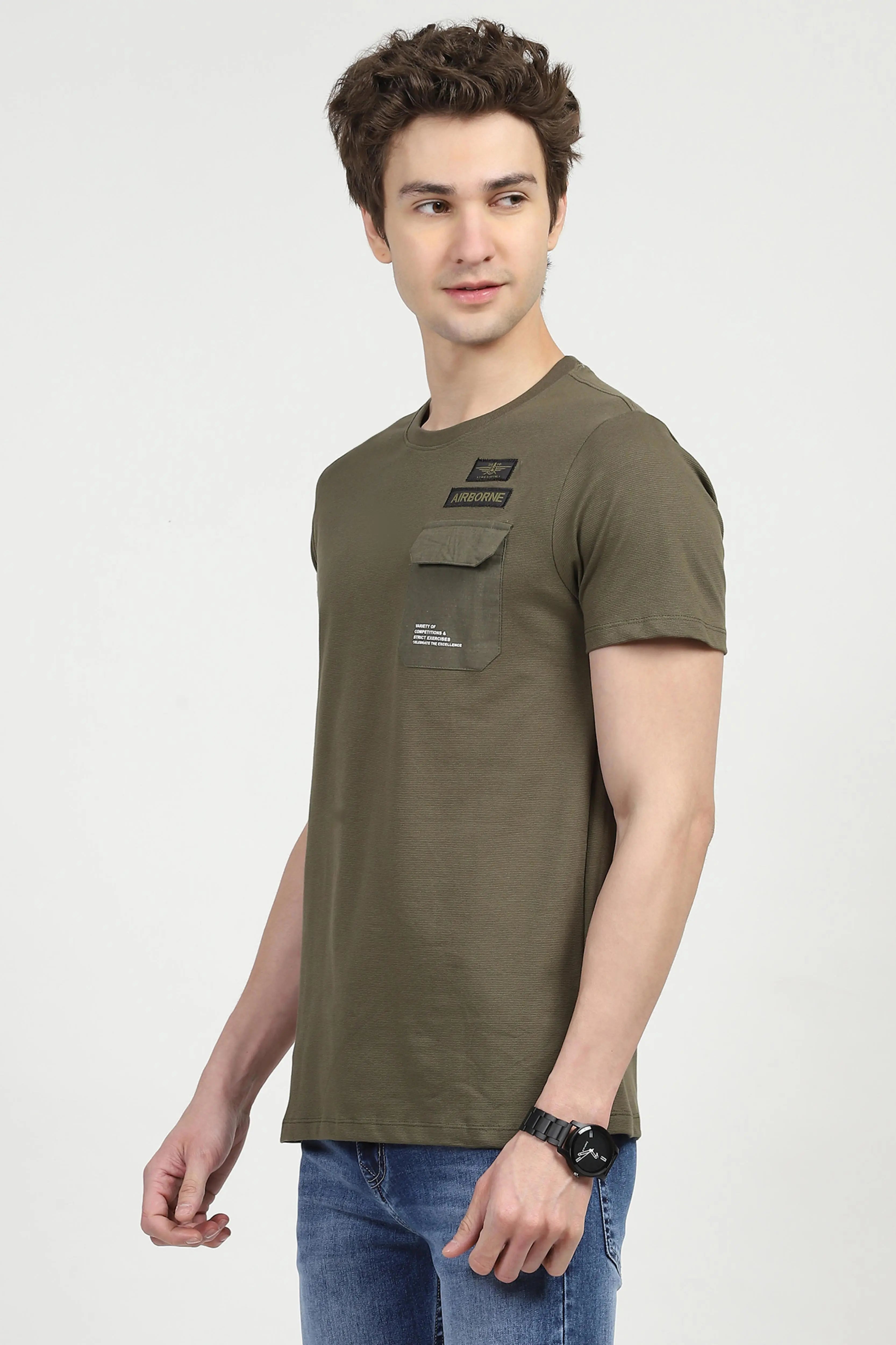 Cotton Graphic Olive T-shirt - Global Republic