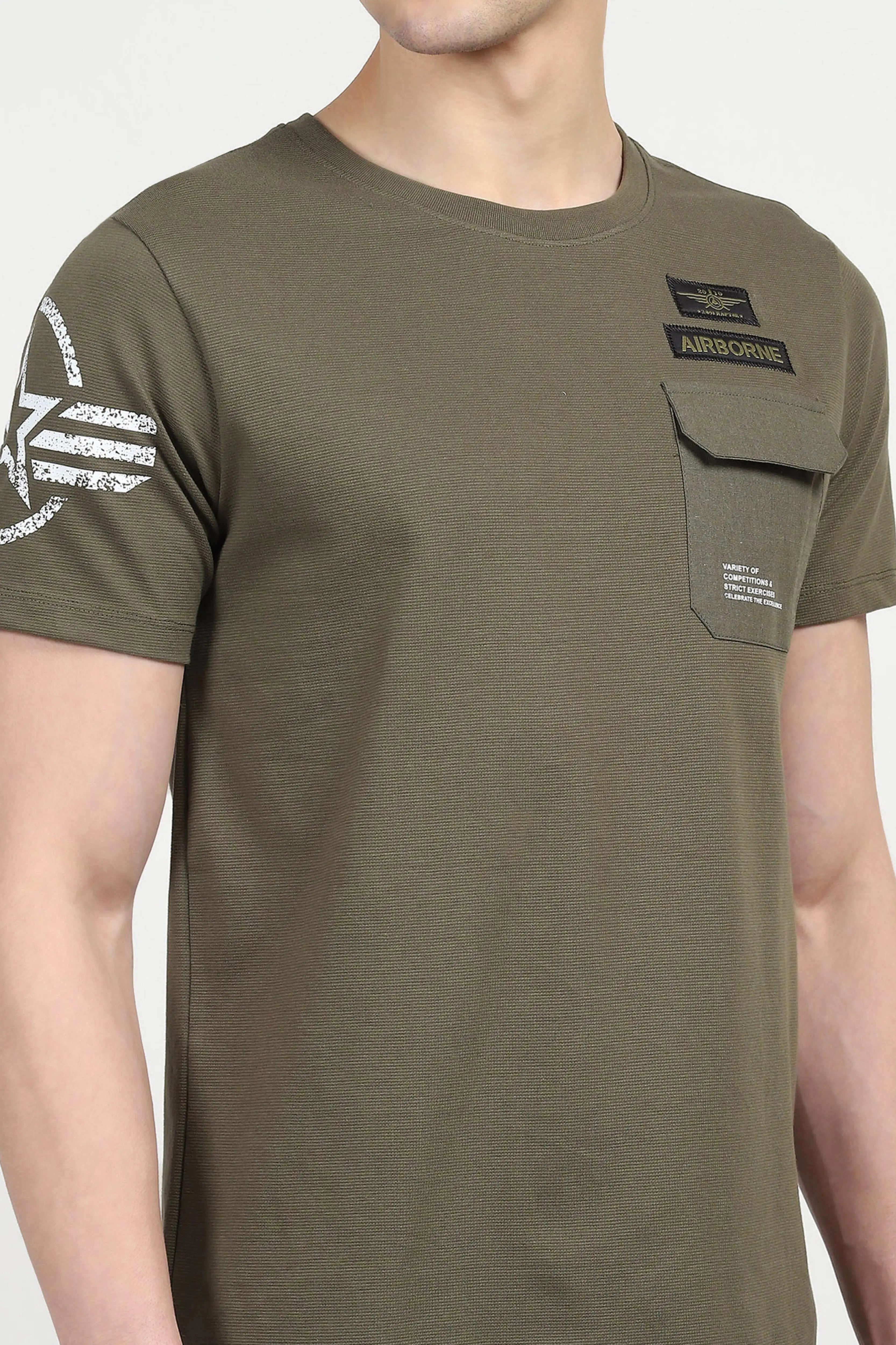 Cotton Graphic Olive T-shirt - Global Republic