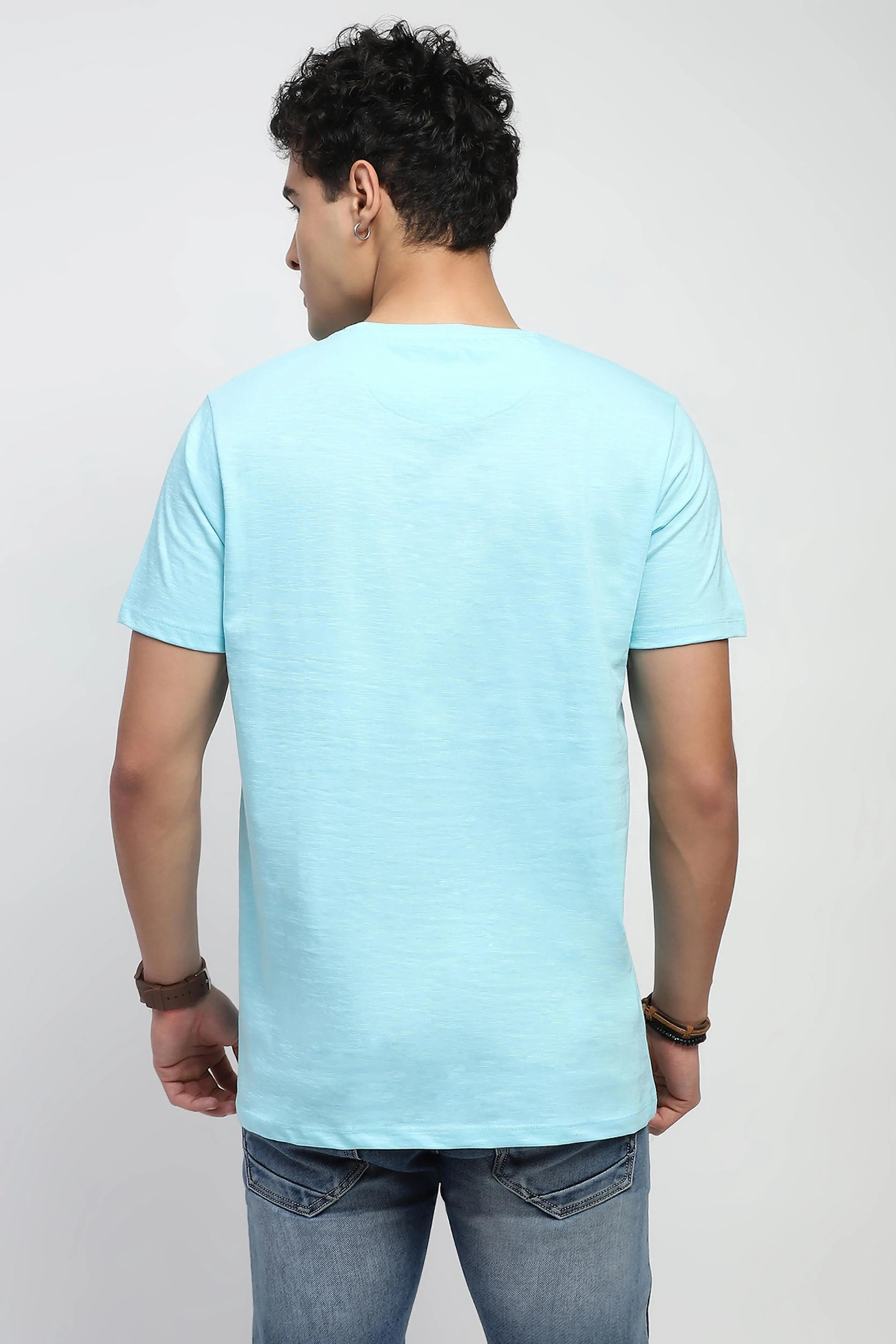 Aqua Graphic Cotton T-Shirt - Global Republic