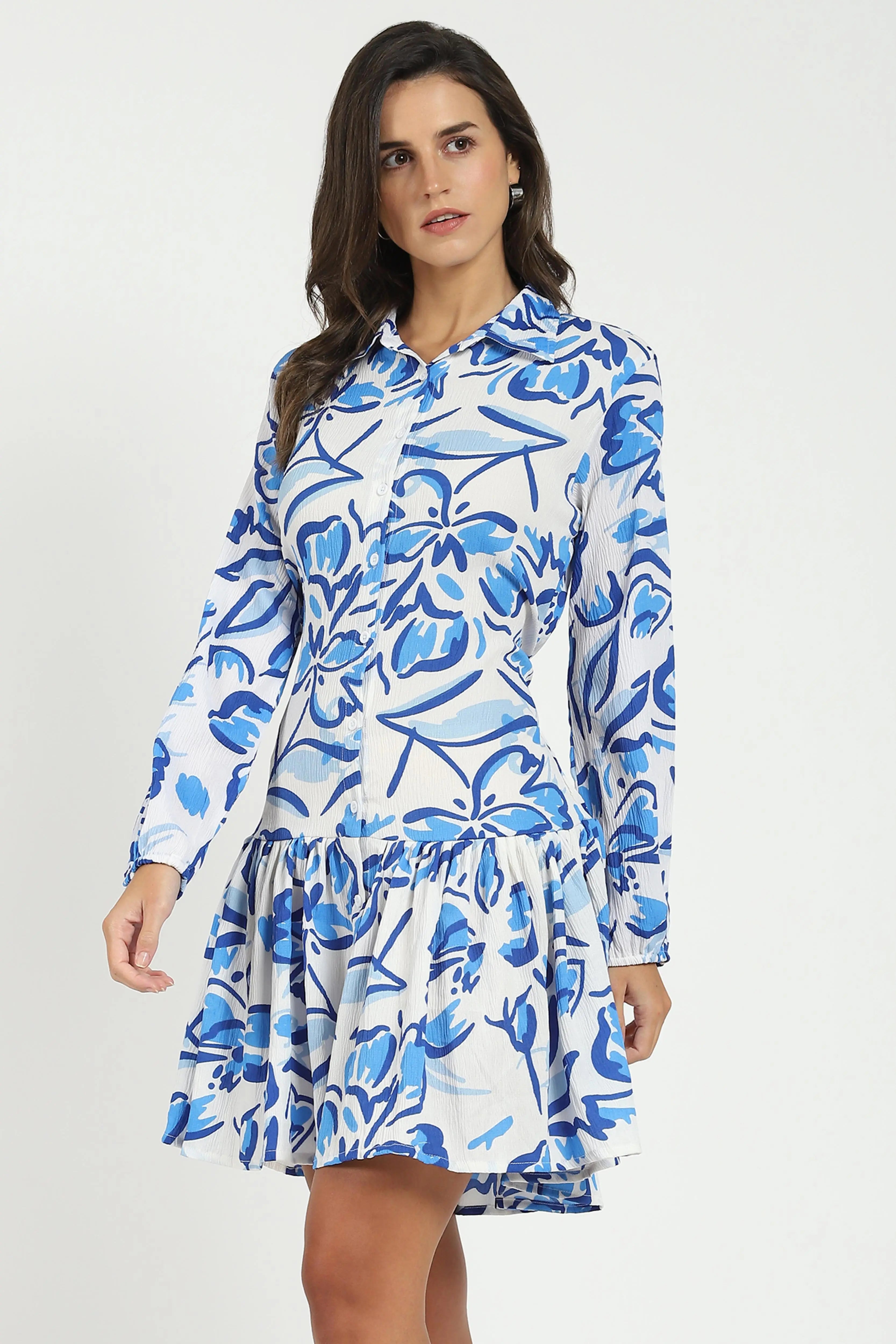 White Flared Shirt Dress - Global Republic