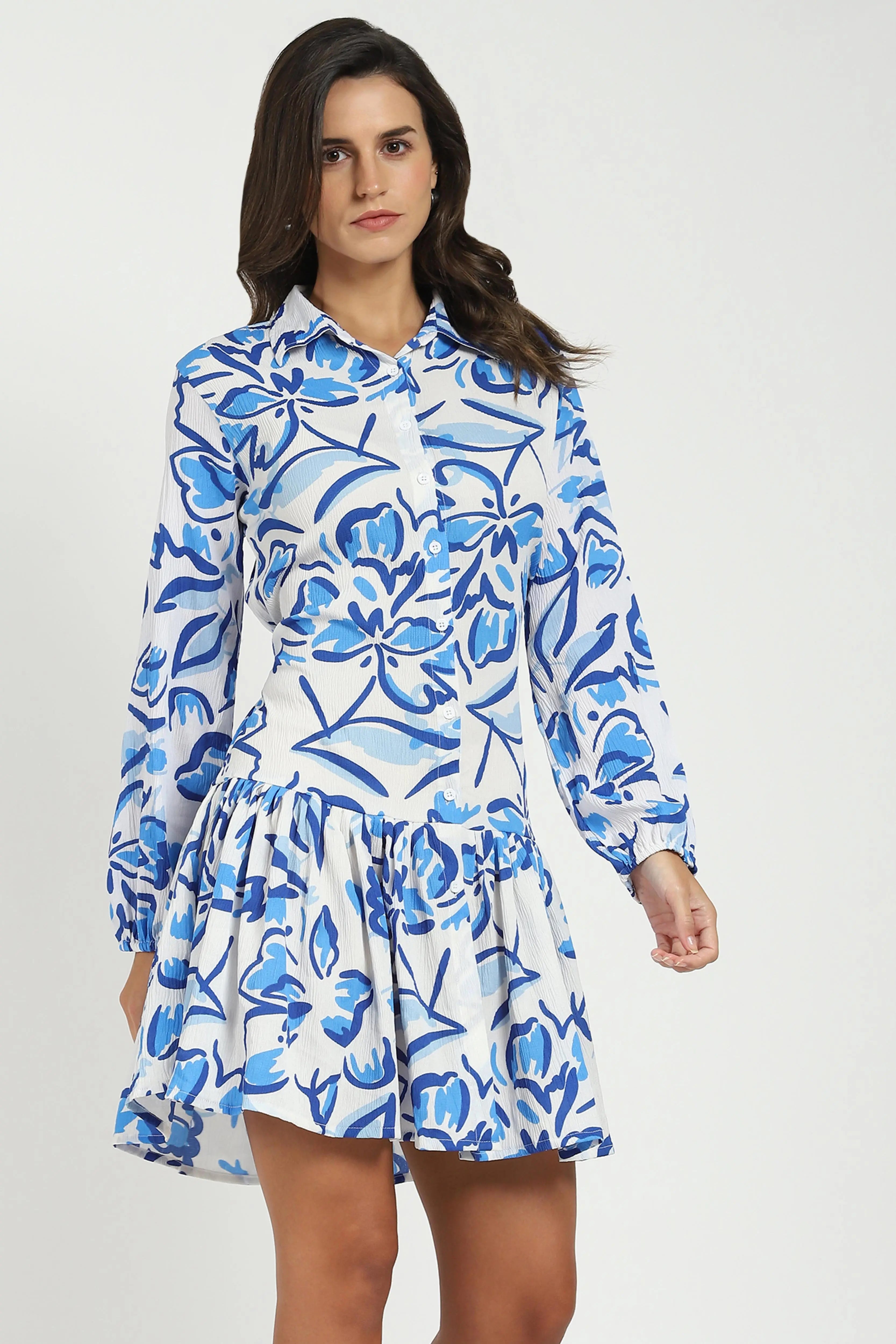 White Flared Shirt Dress - Global Republic