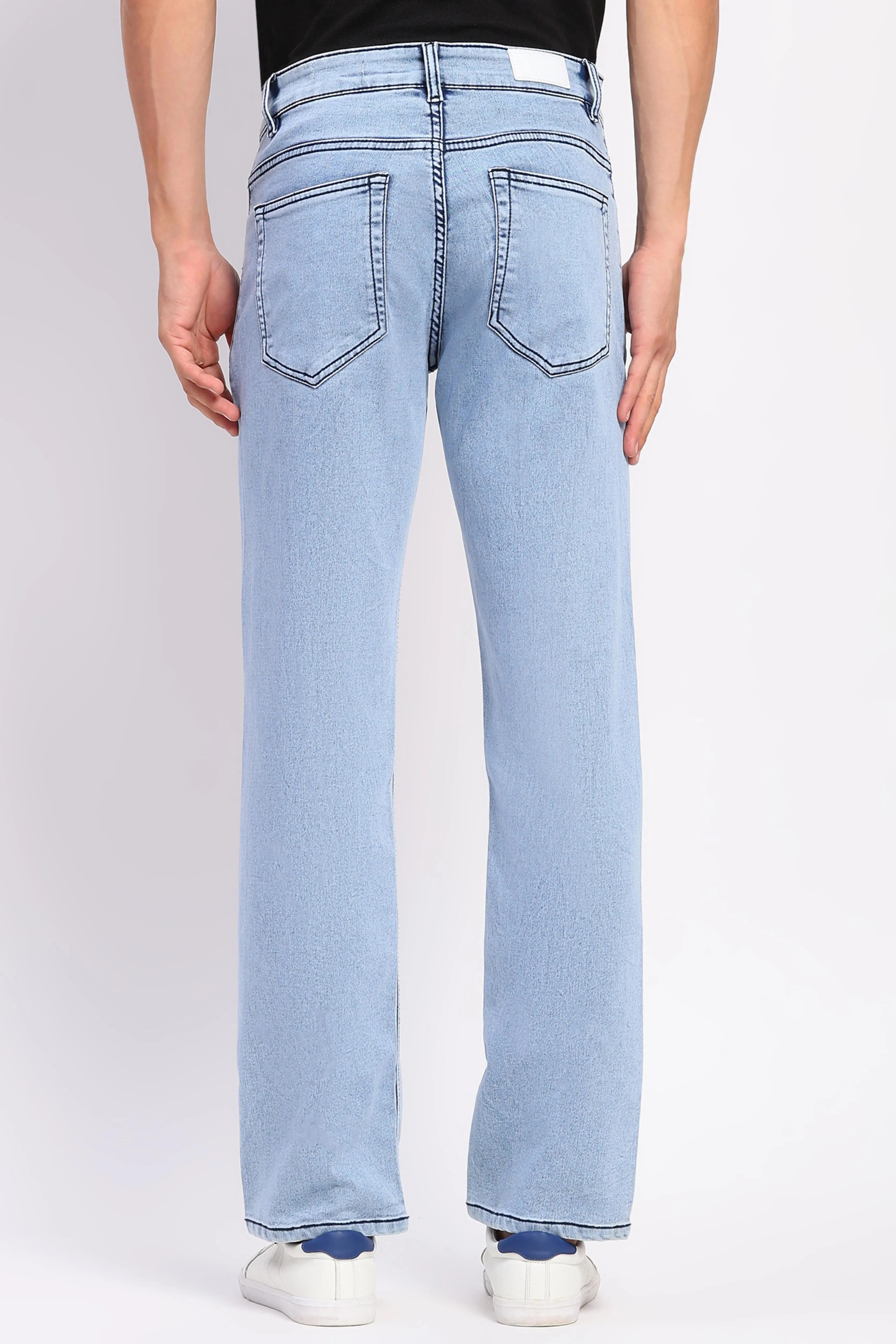 Stretchable Light Blue Cotton Blend Jeans - Global Republic