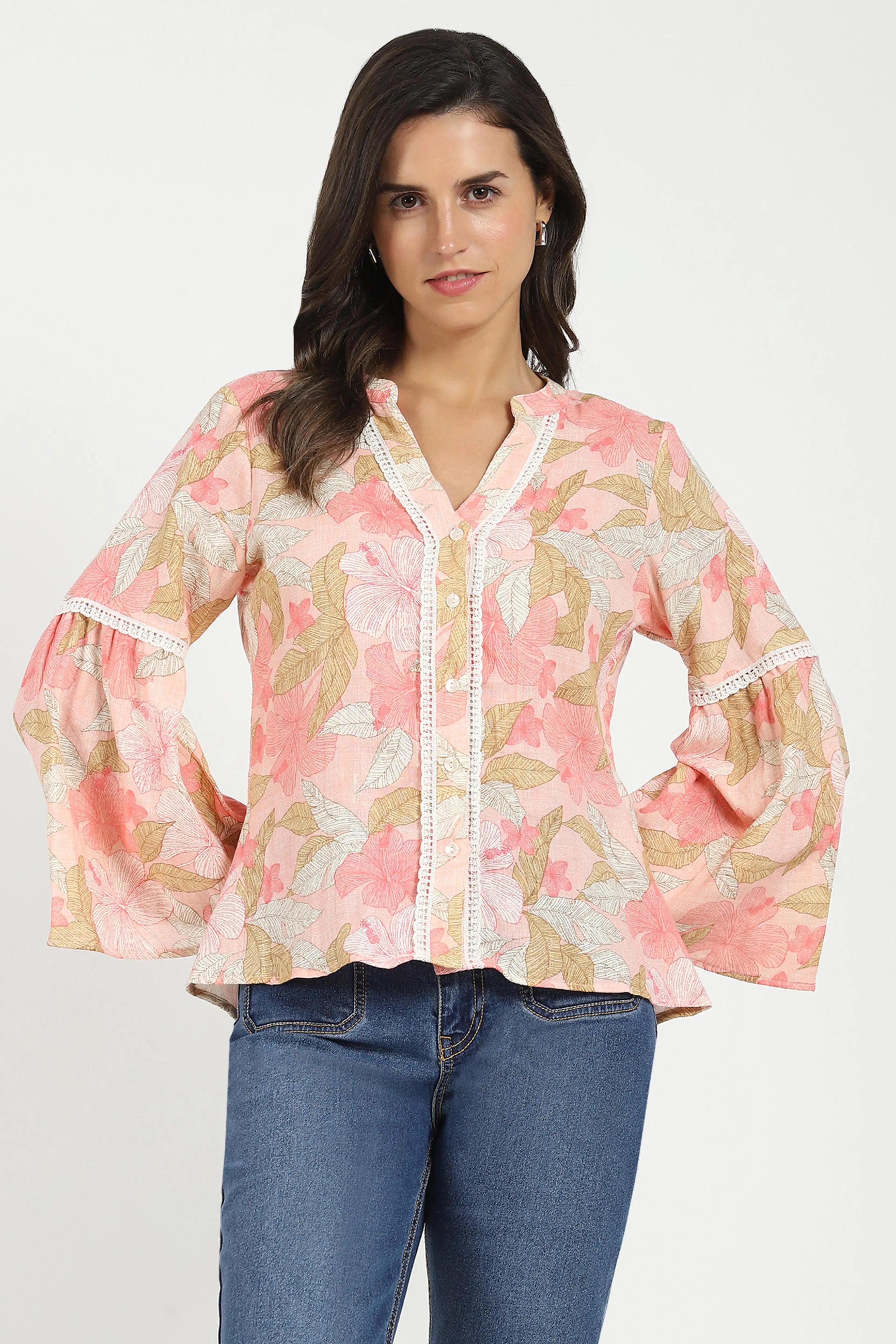 Pink Floral Print Top - Global Republic
