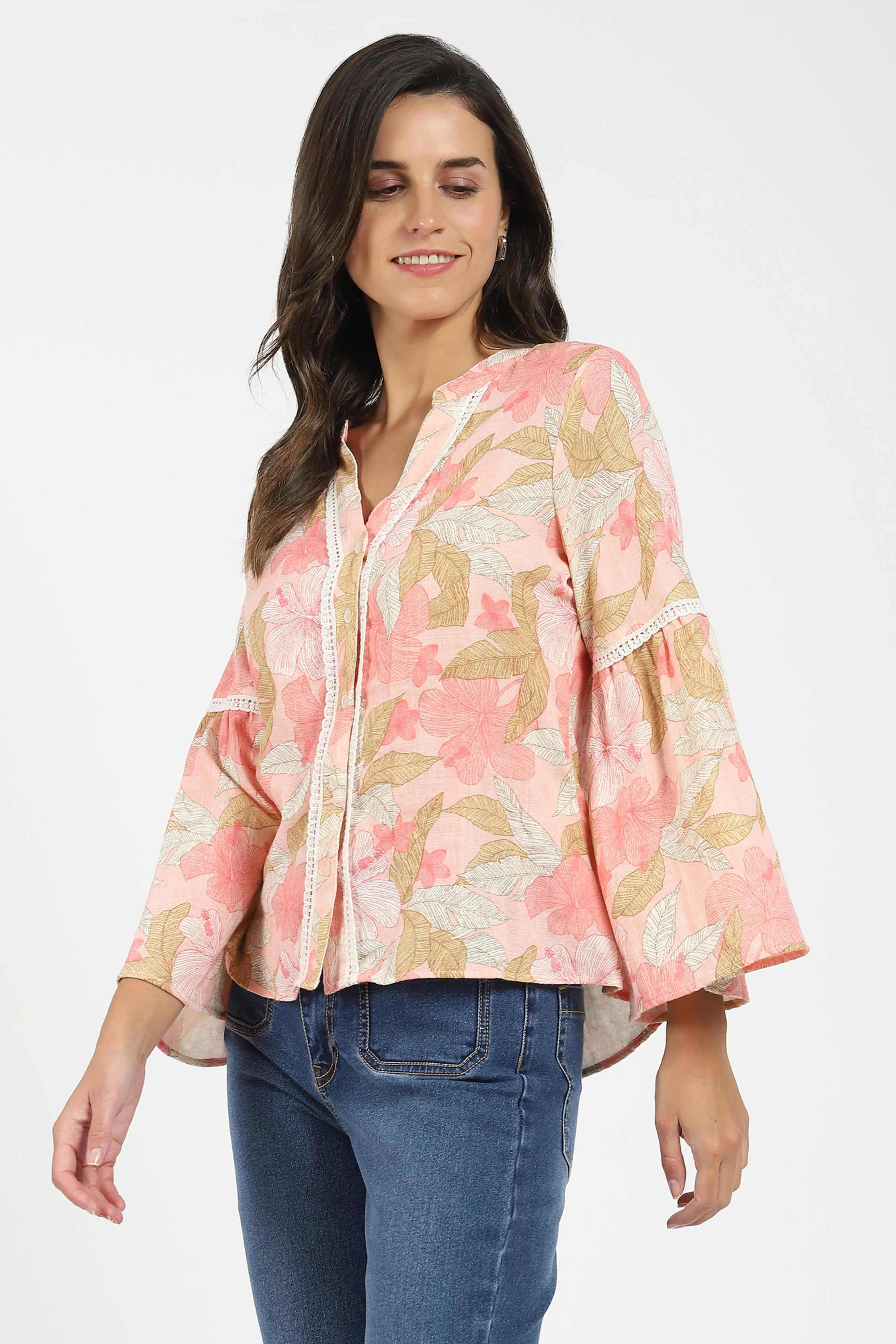 Pink Floral Print Top - Global Republic