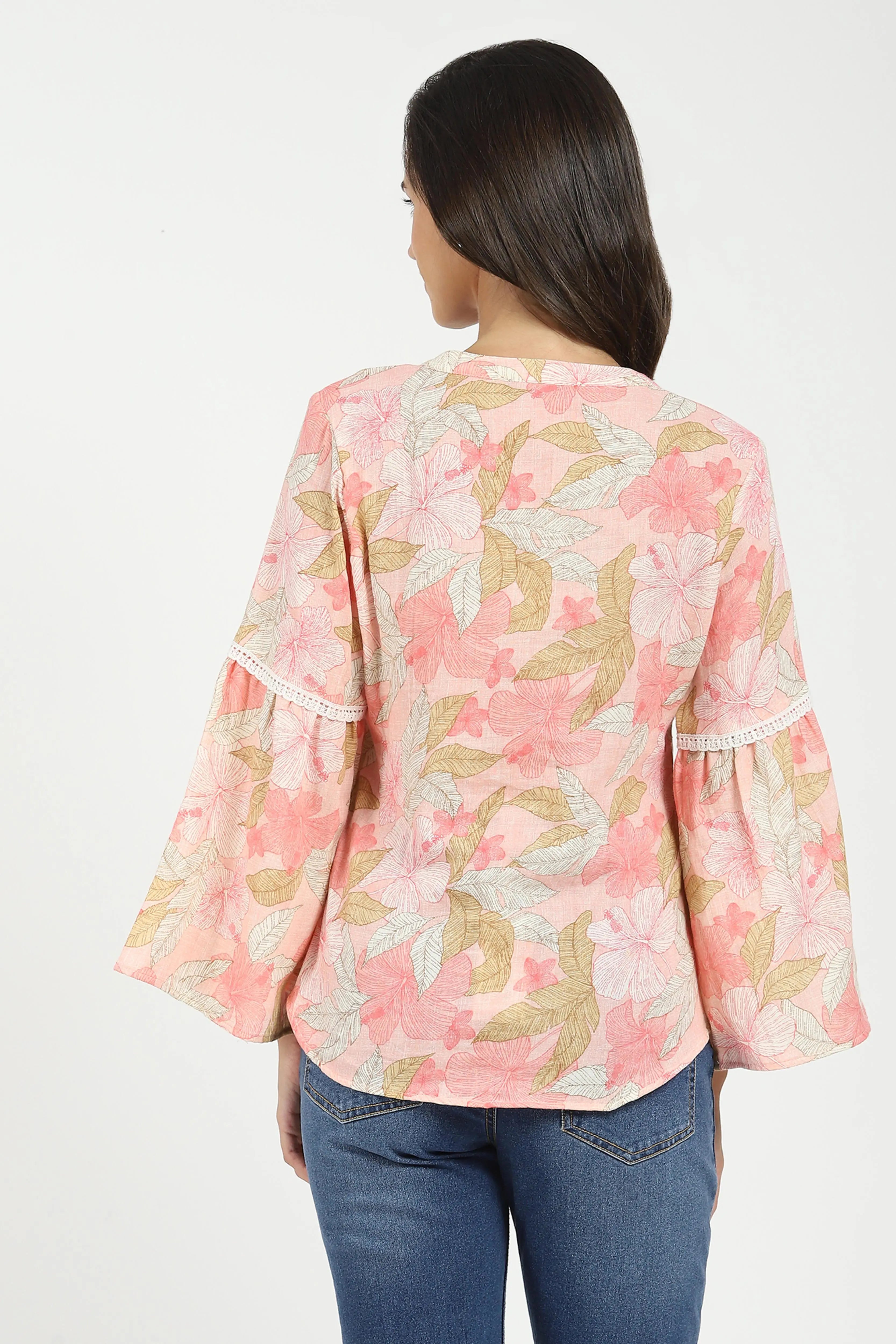 Pink Floral Print Top - Global Republic