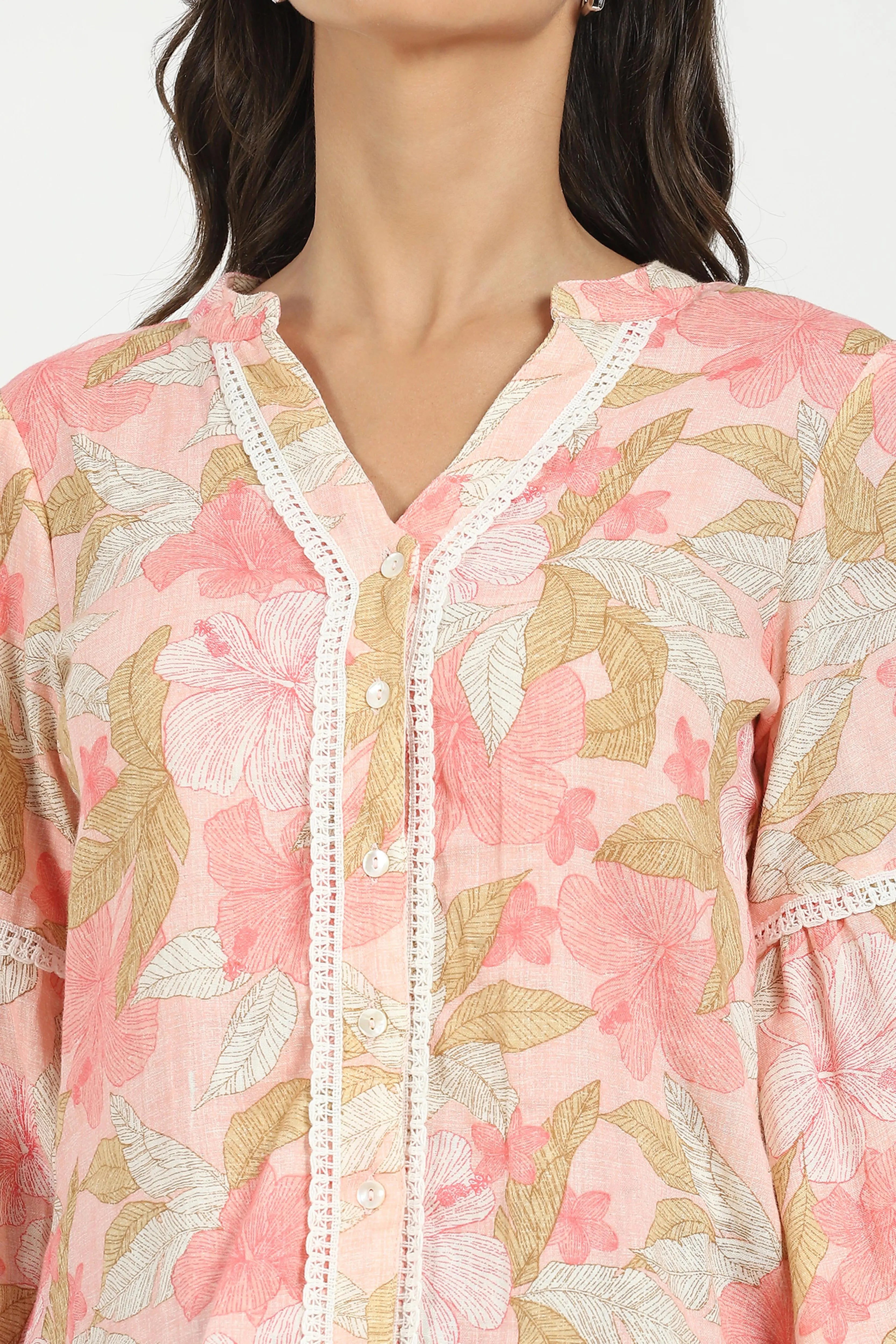 Pink Floral Print Top - Global Republic