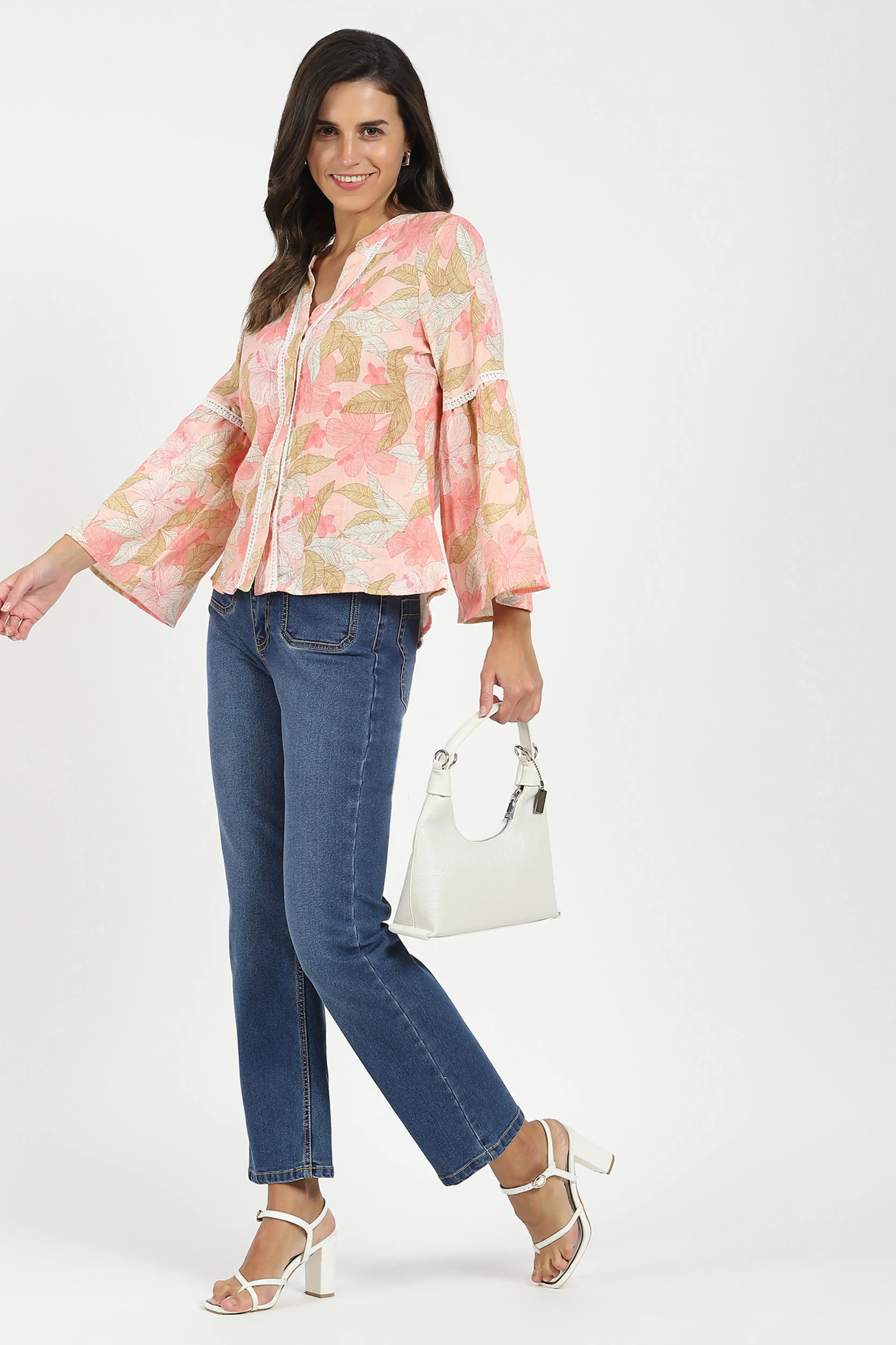 Pink Floral Print Top - Global Republic