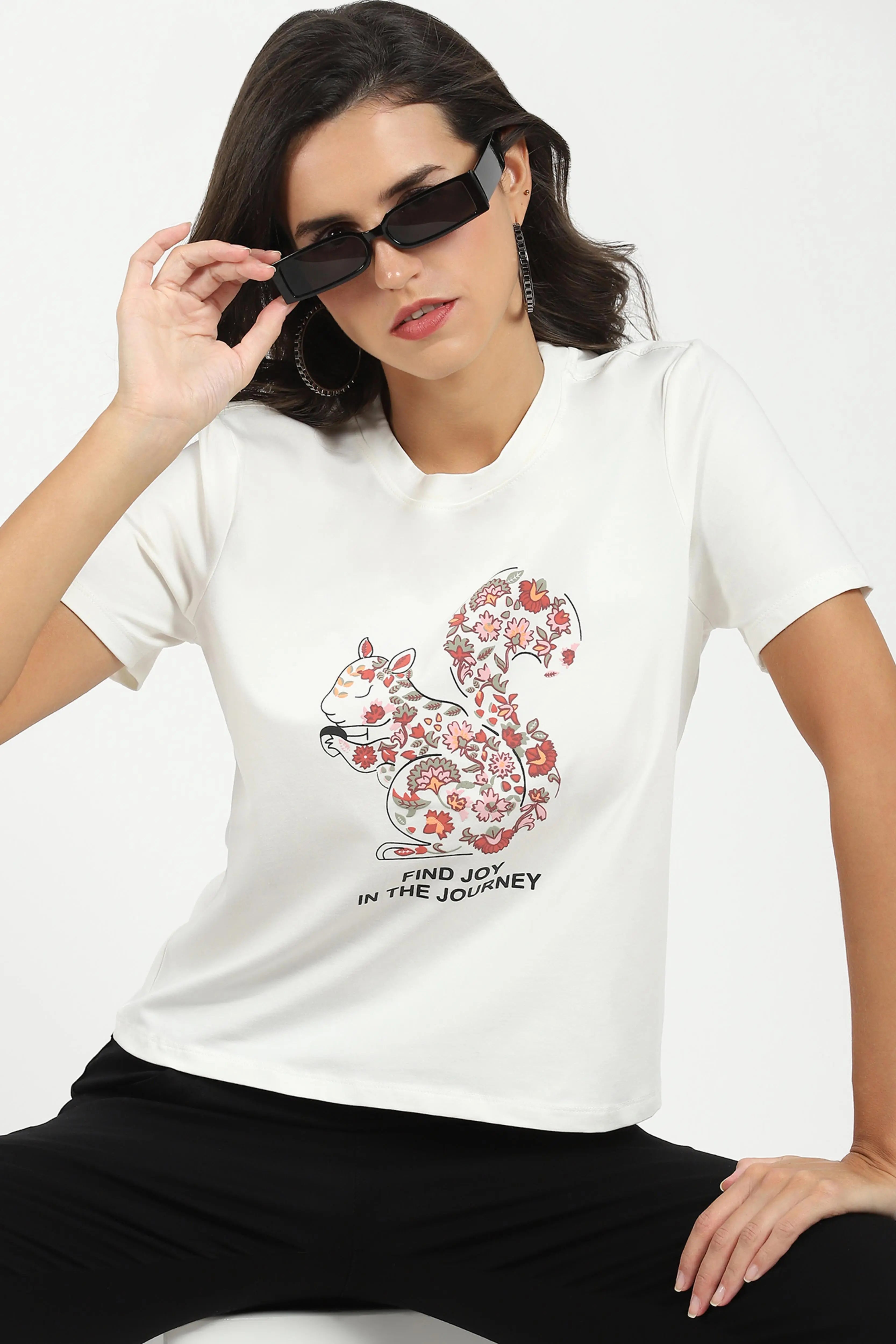 White Graphic Cotton Top - Global Republic