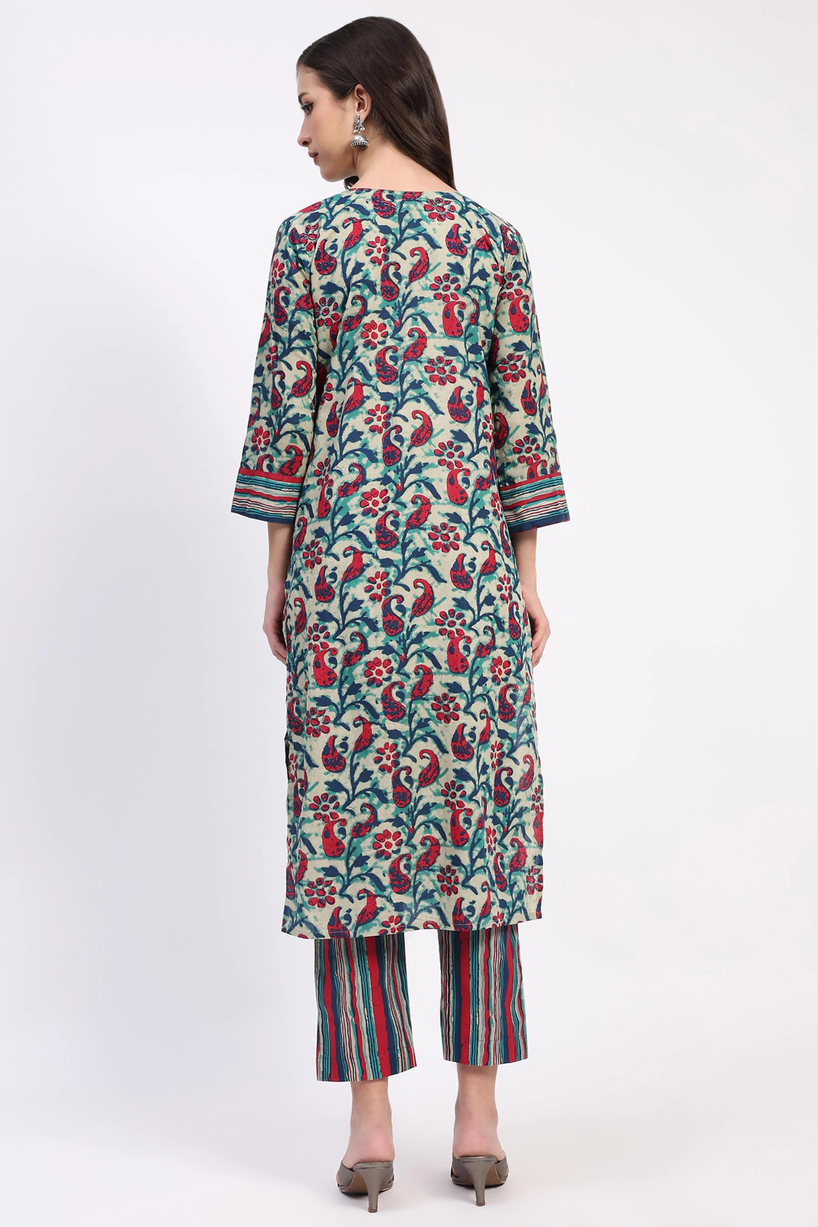 Multi Festive Cotton Suit Set - Global Republic