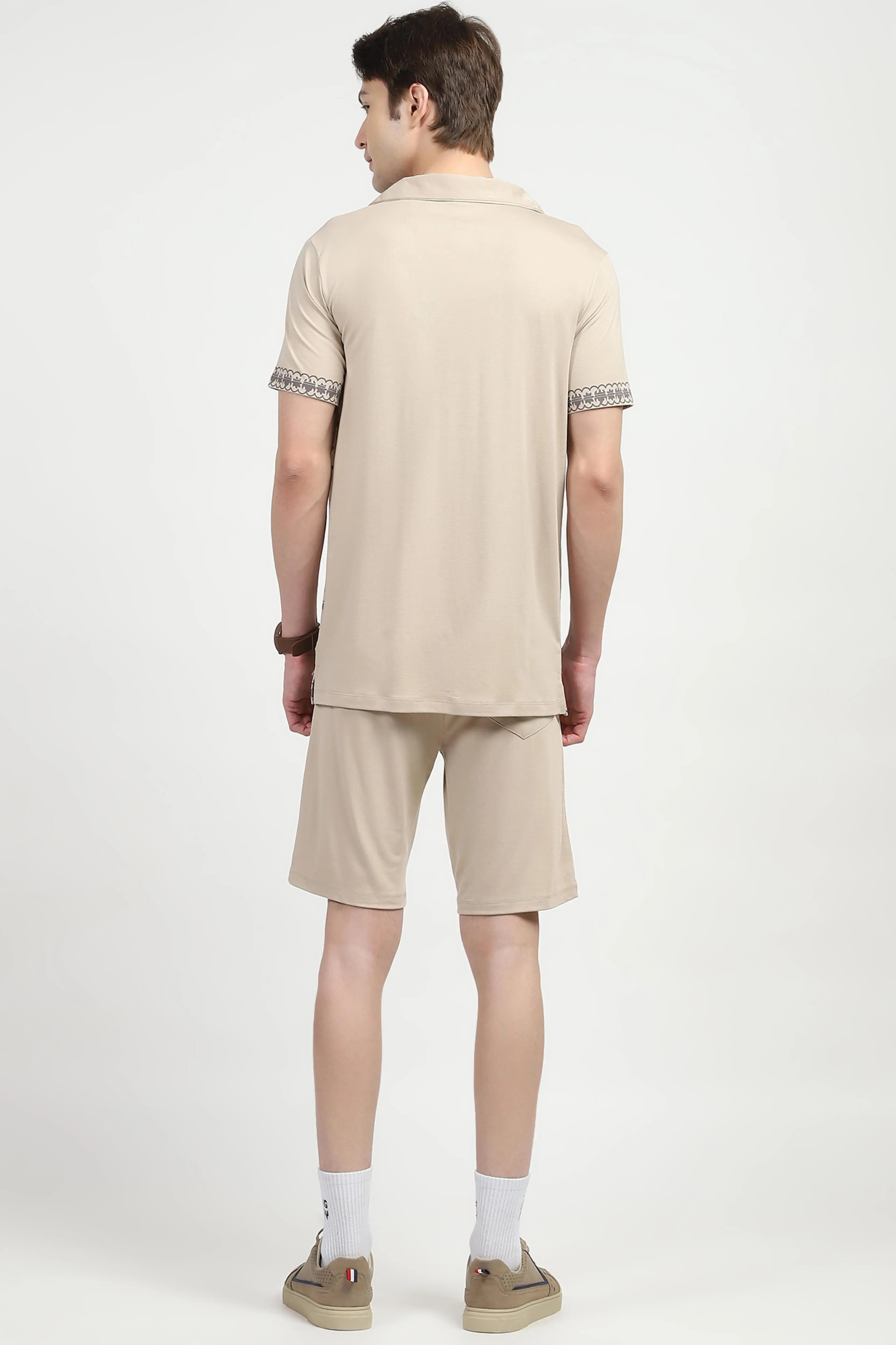 Beige Printed Viscose Set - Global Republic