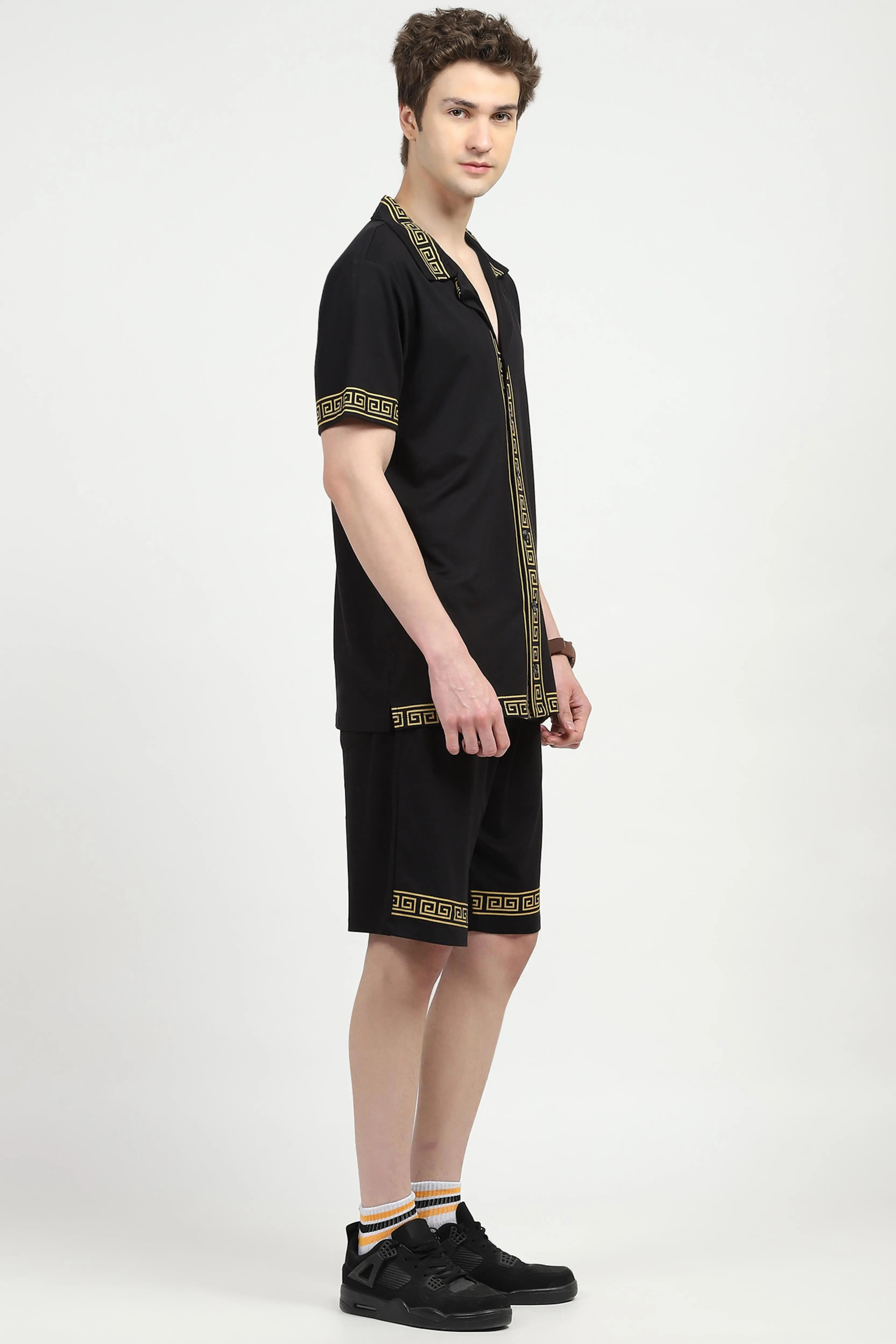 Black Printed Viscose Set - Global Republic