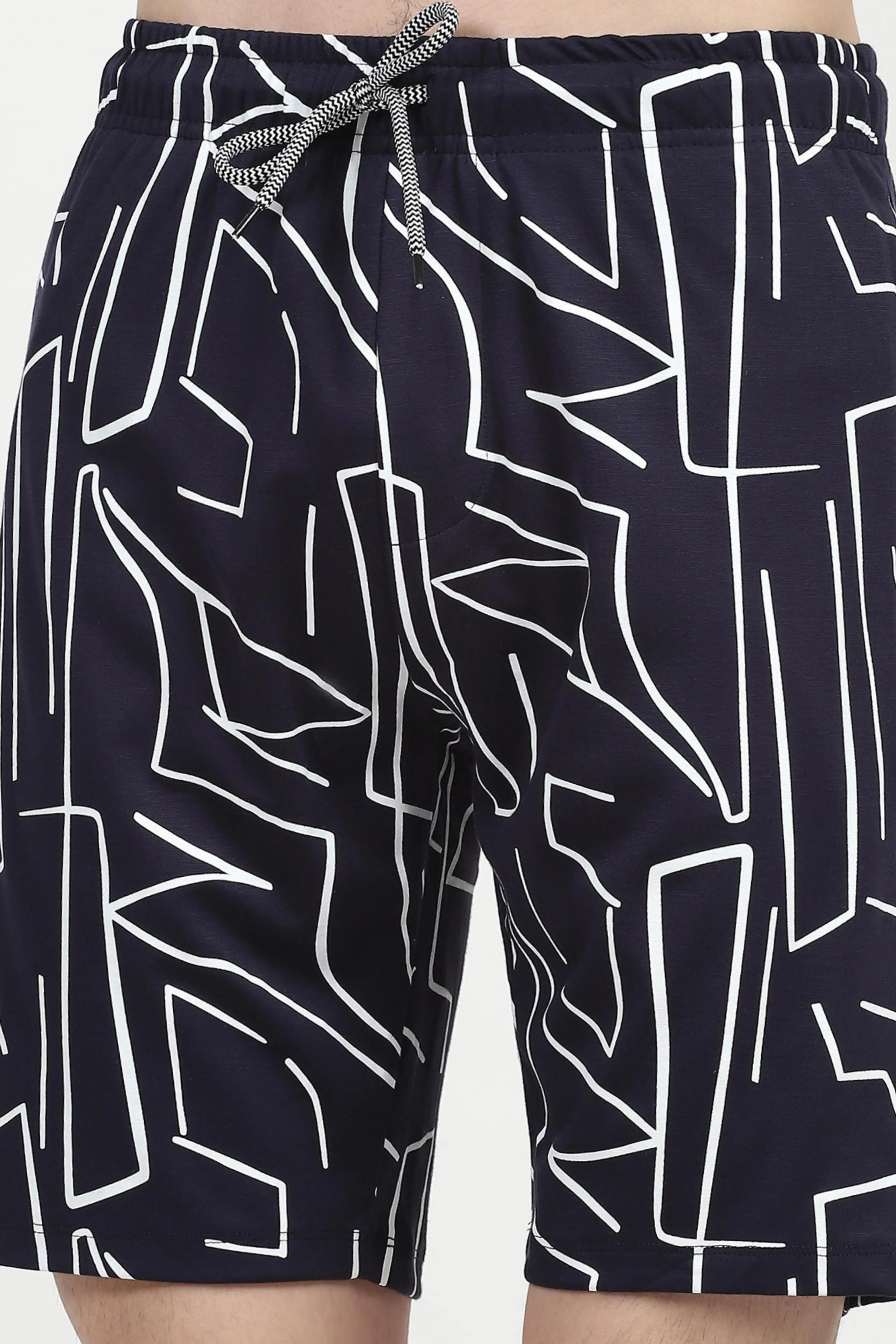 Navy Abstract Print Viscose Set - Global Republic