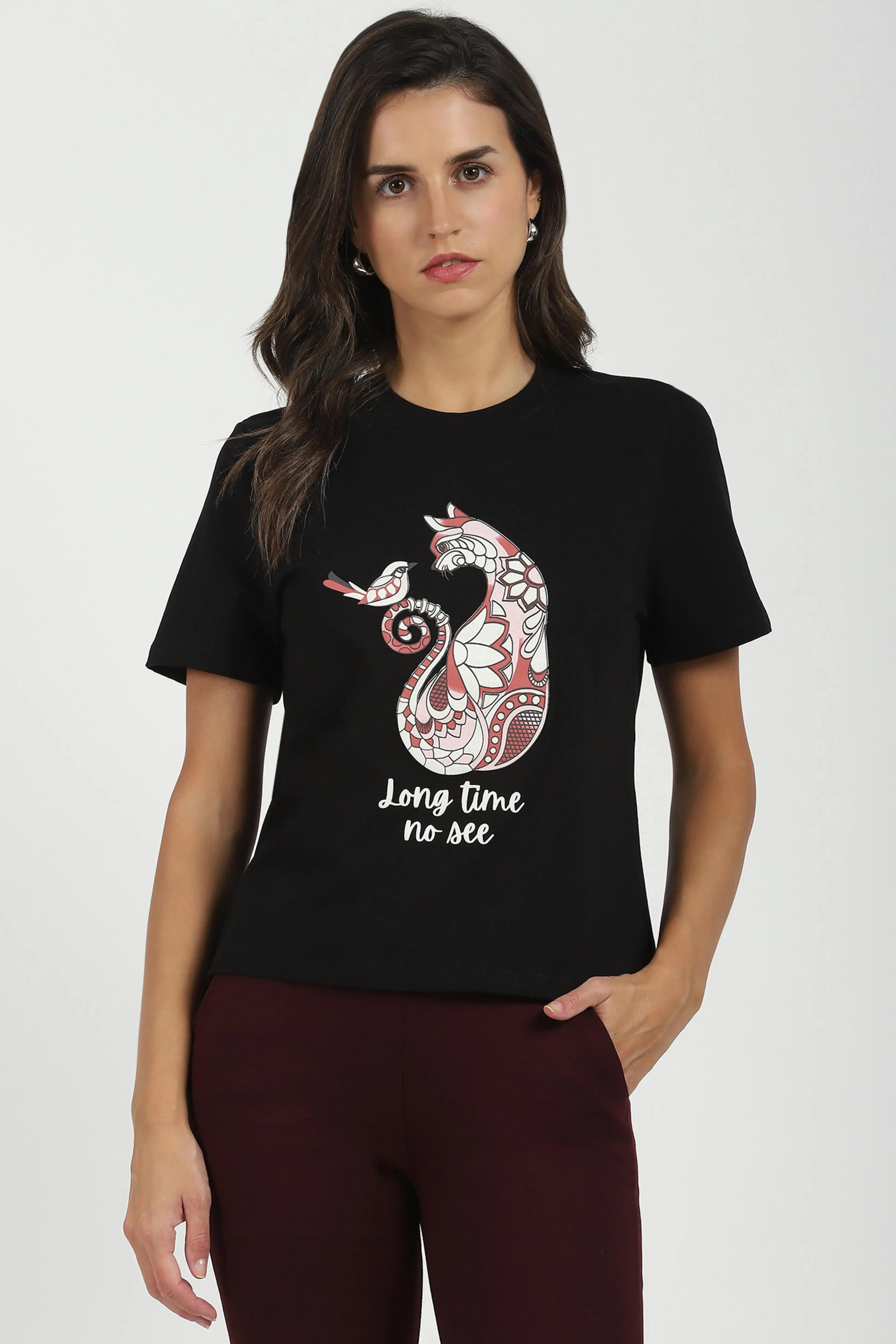 Black Graphic Cotton Top - Global Republic