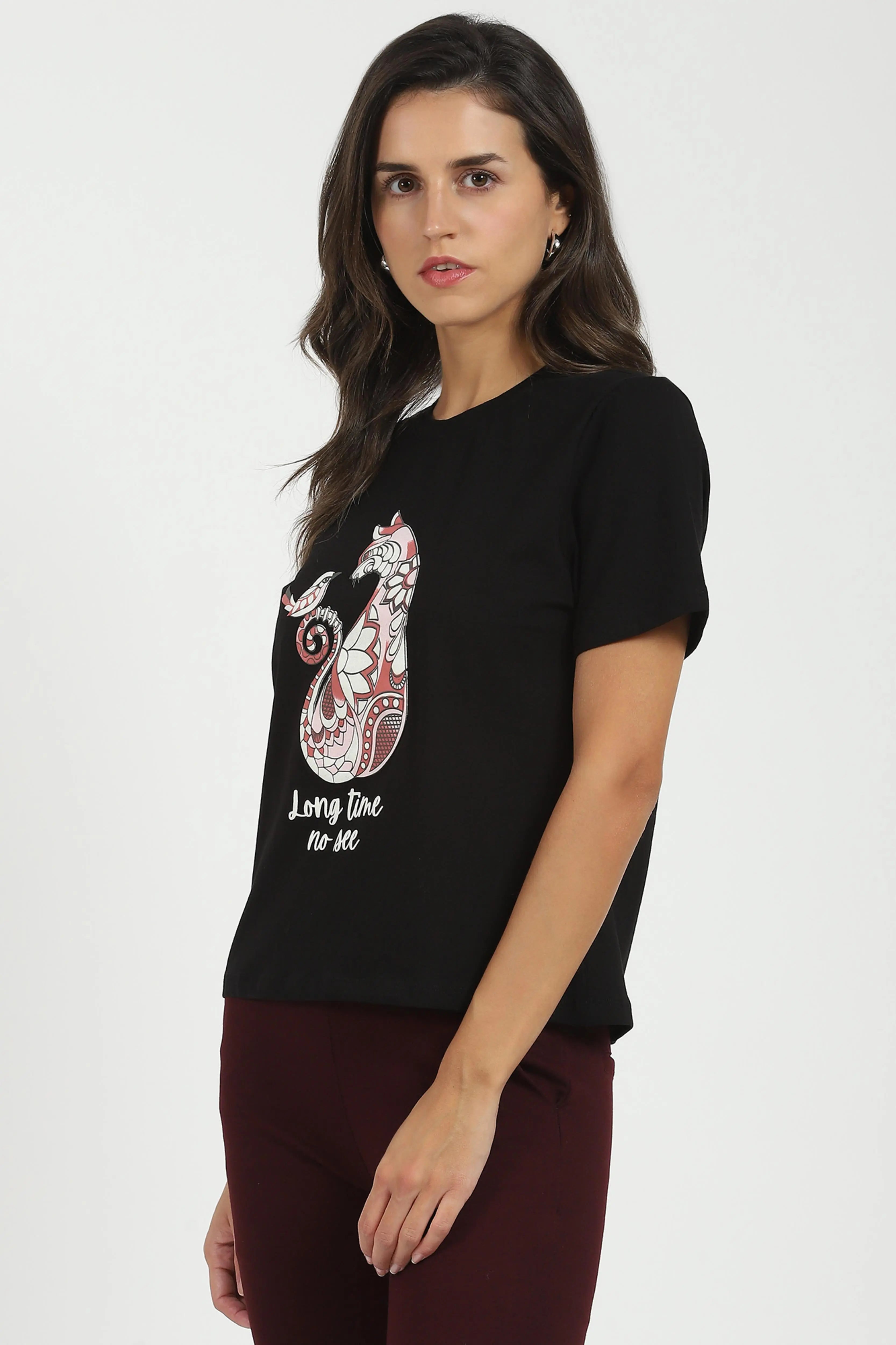 Black Graphic Cotton Top - Global Republic