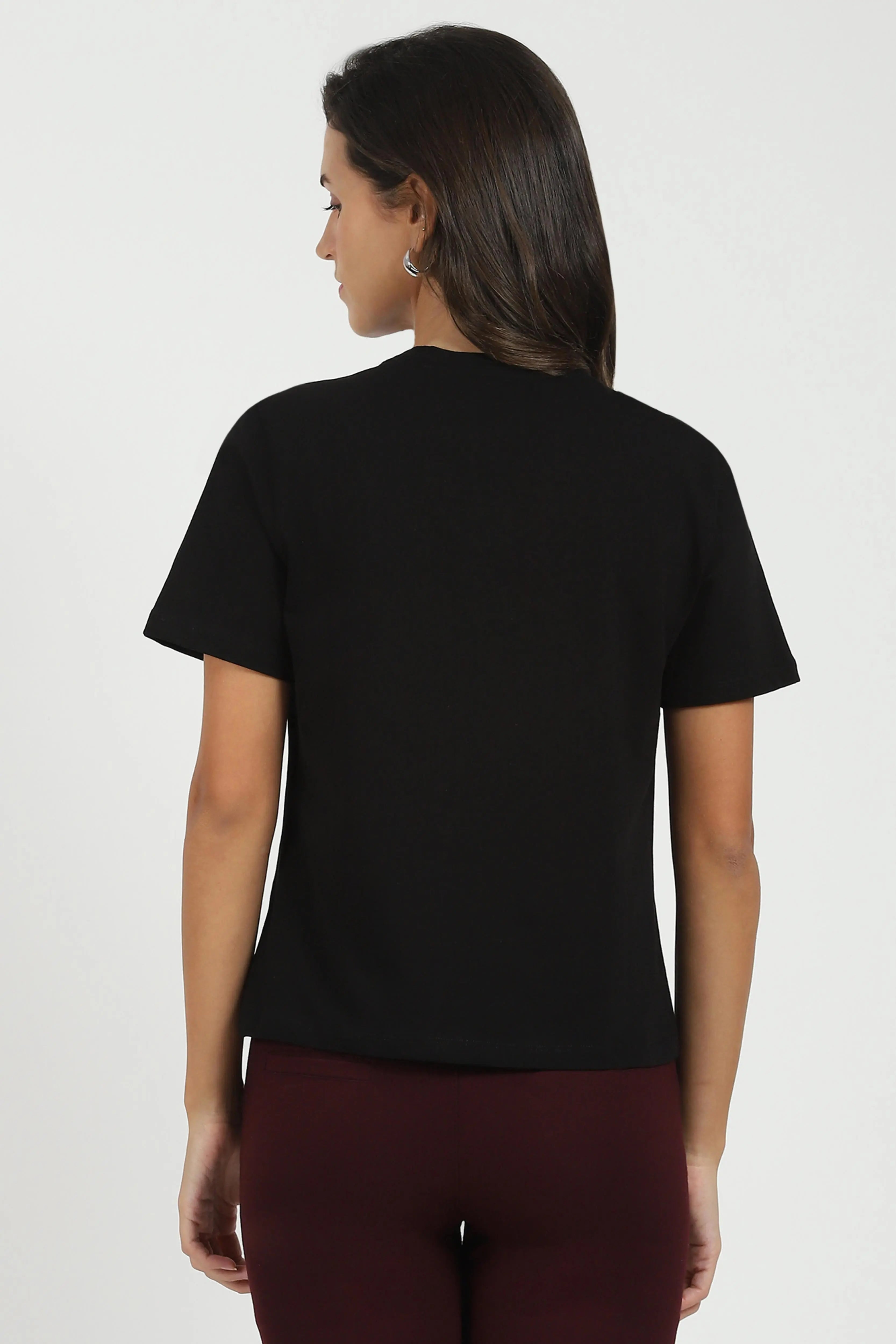 Black Graphic Cotton Top - Global Republic