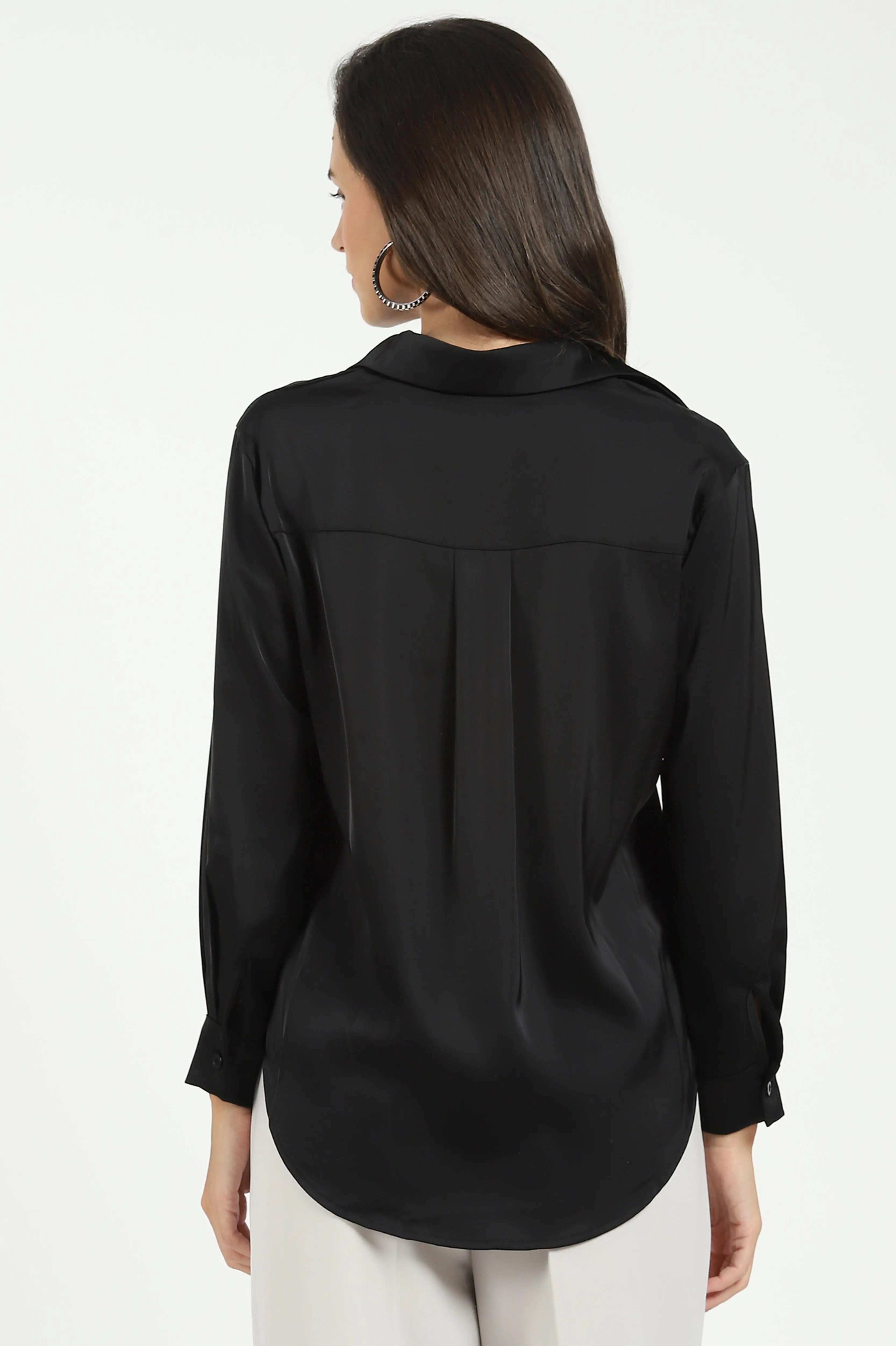 Black Satin Formal Shirt - Global Republic