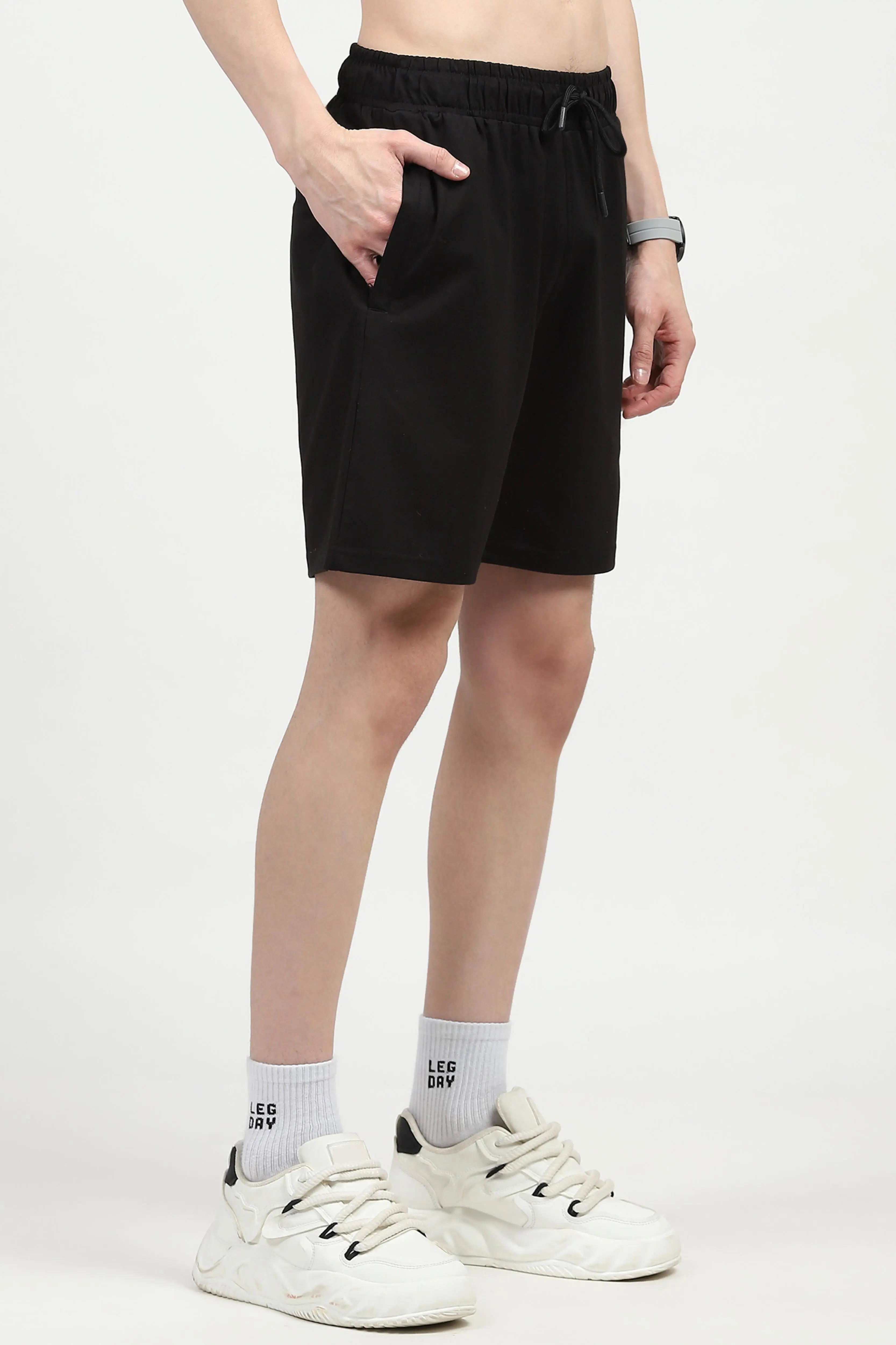 Black Cotton Shorts - Global Republic
