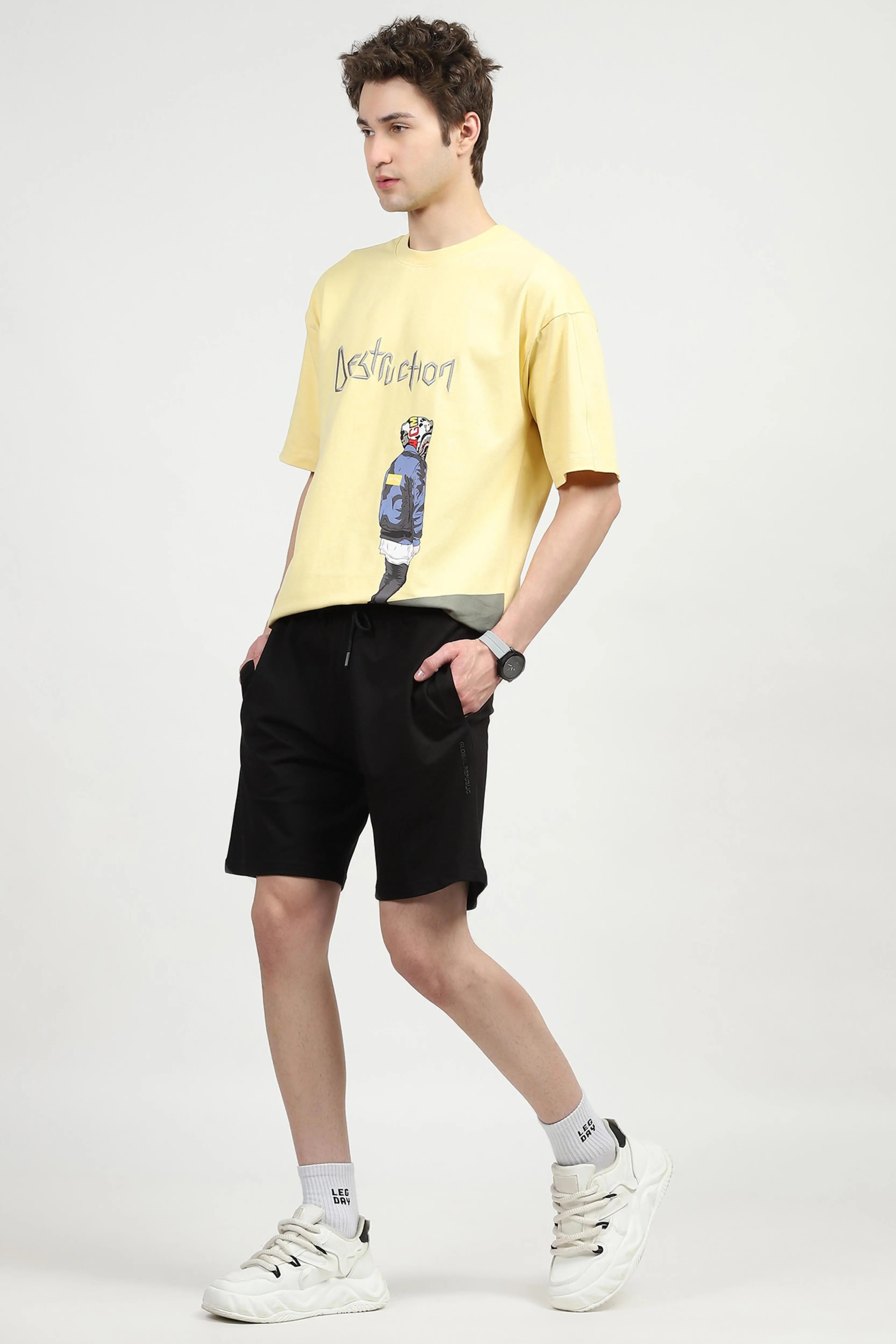 Black Cotton Shorts - Global Republic