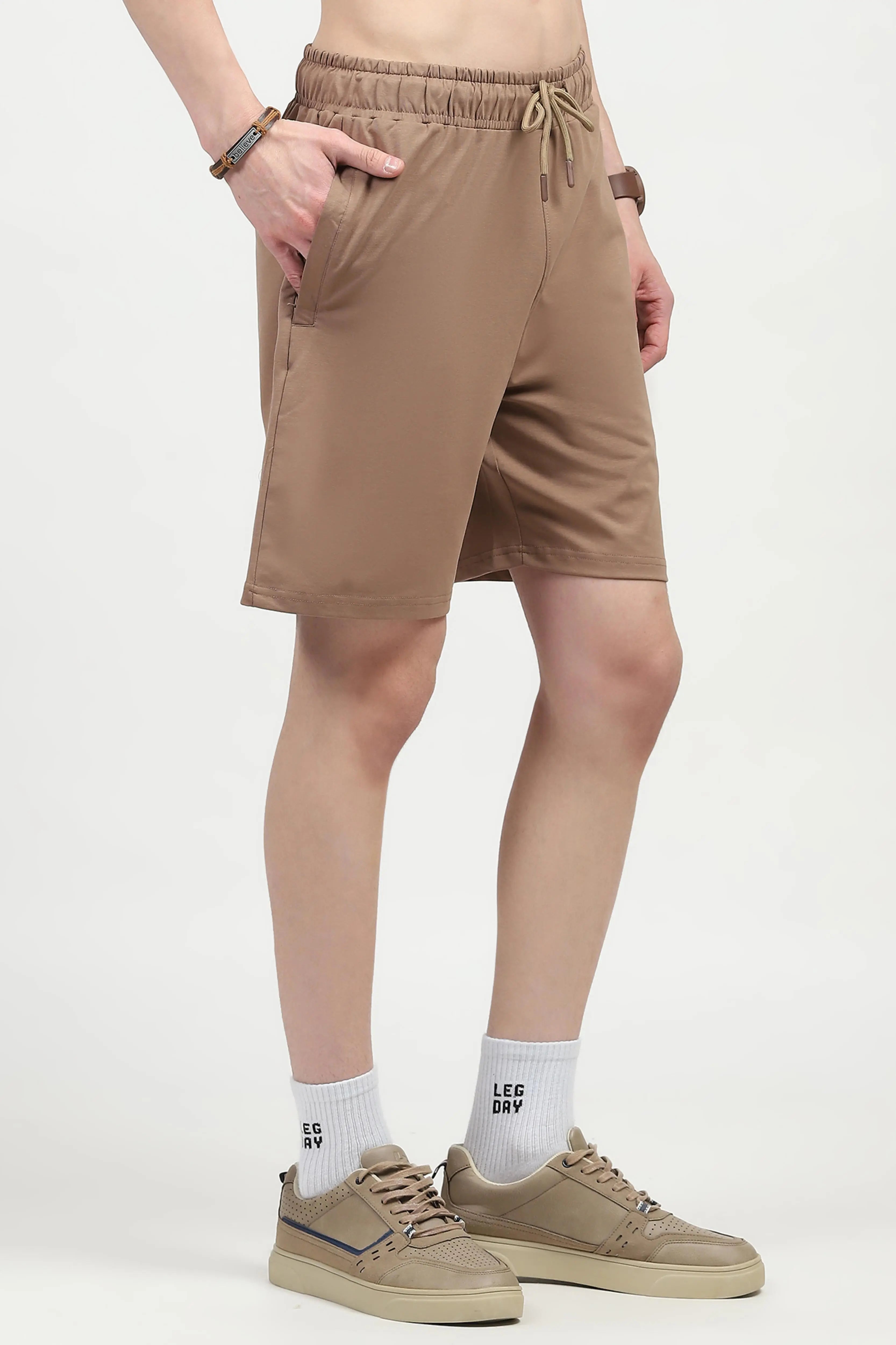 Brown Cotton Shorts - Global Republic