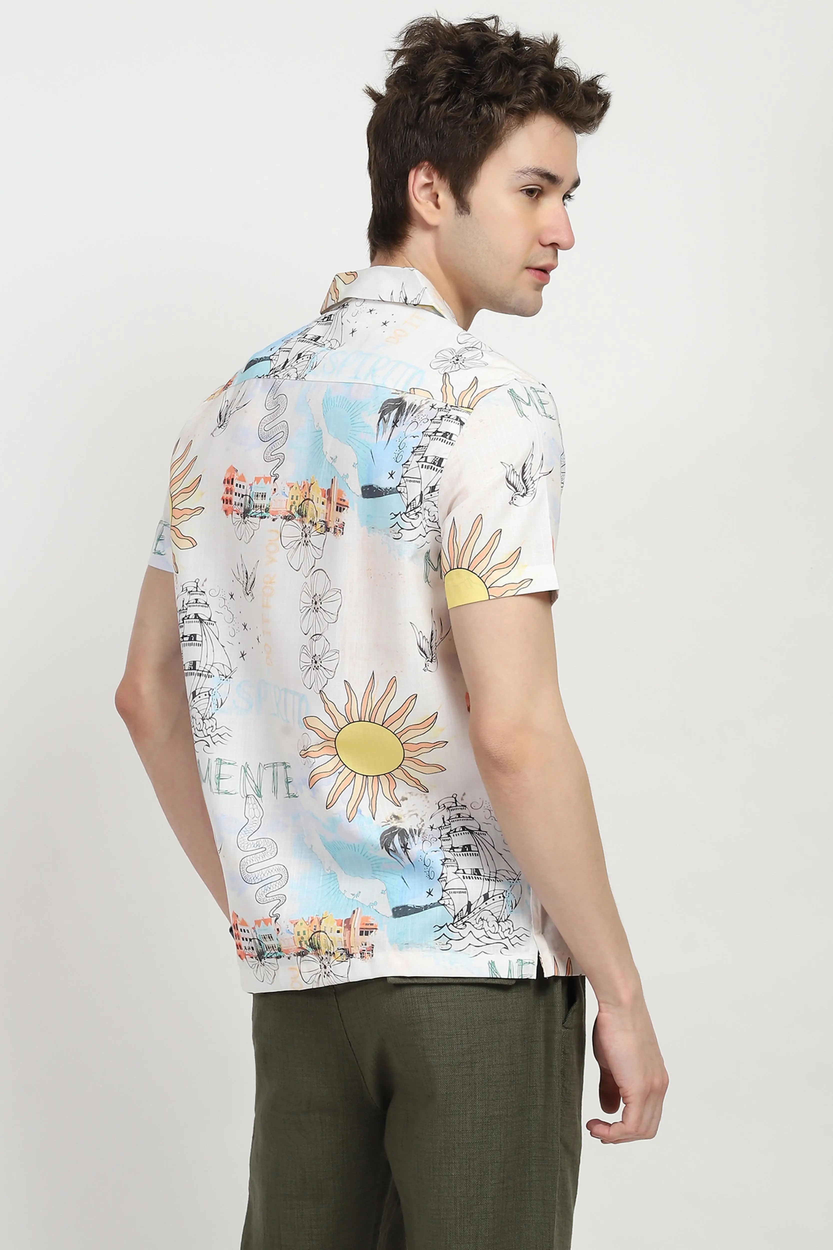 Tropical Print Cotton Shirt - Global Republic