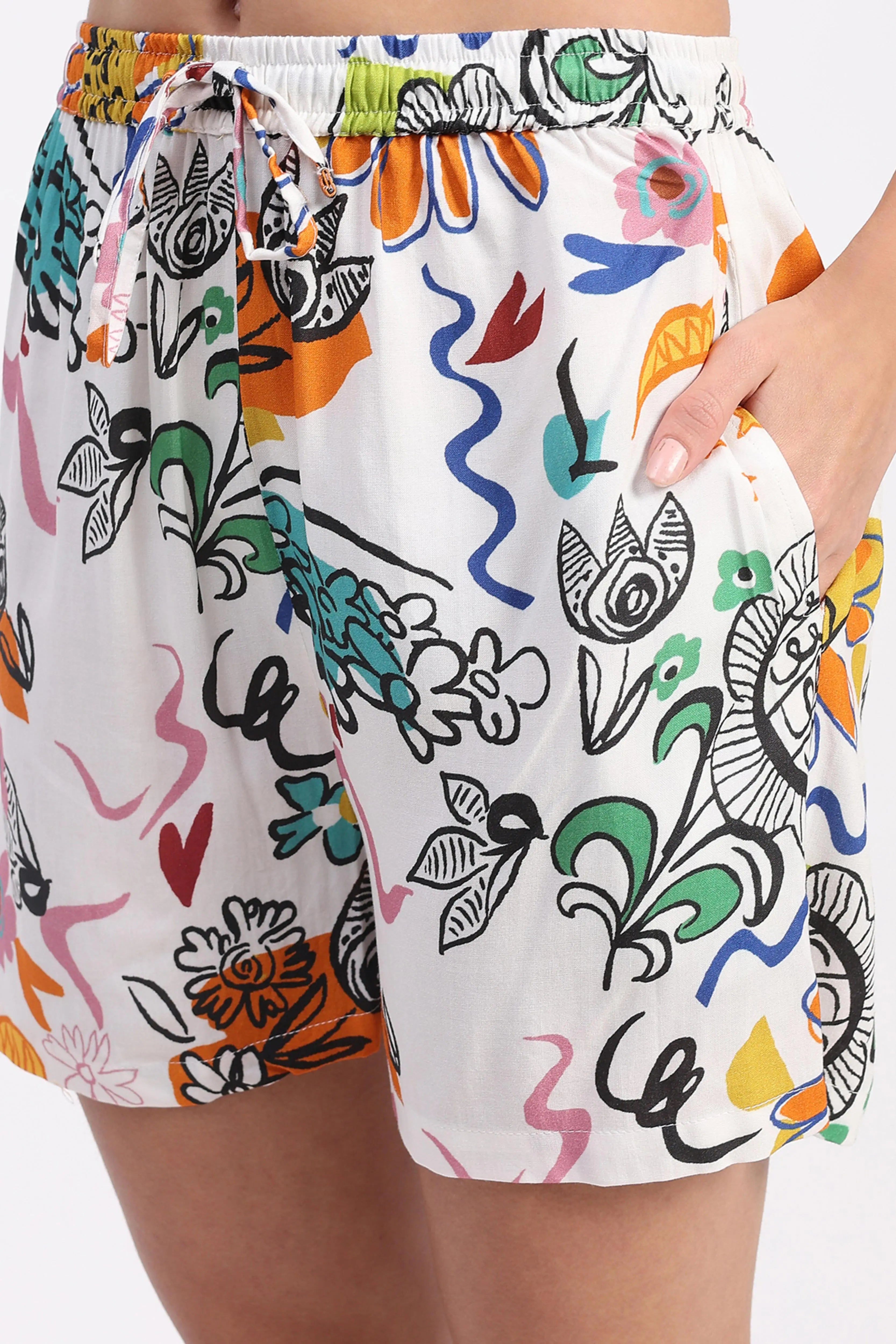 Modal Rayon Quirky Print Short Set - Global Republic