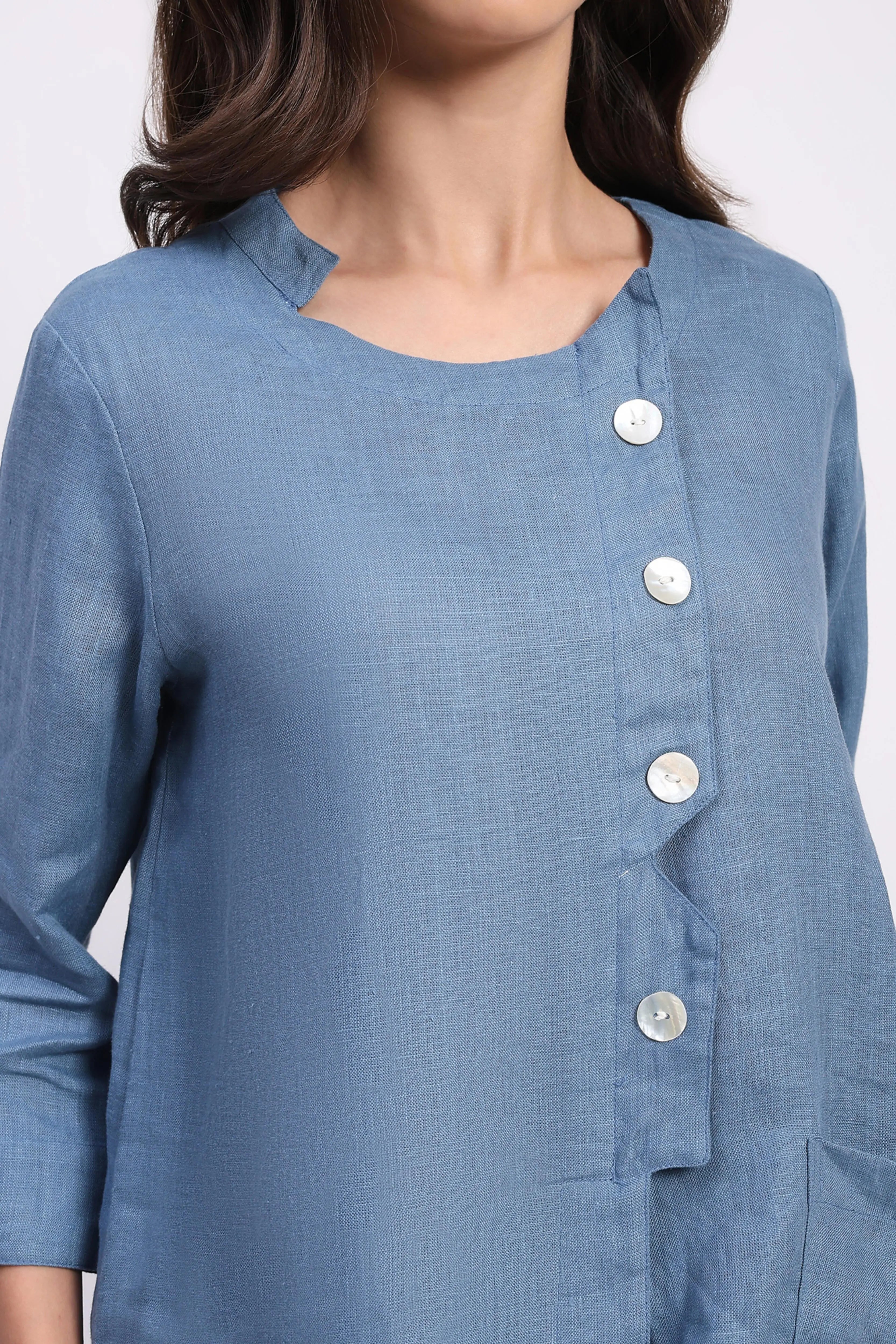 Blue Linen Co-ord Set - Global Republic