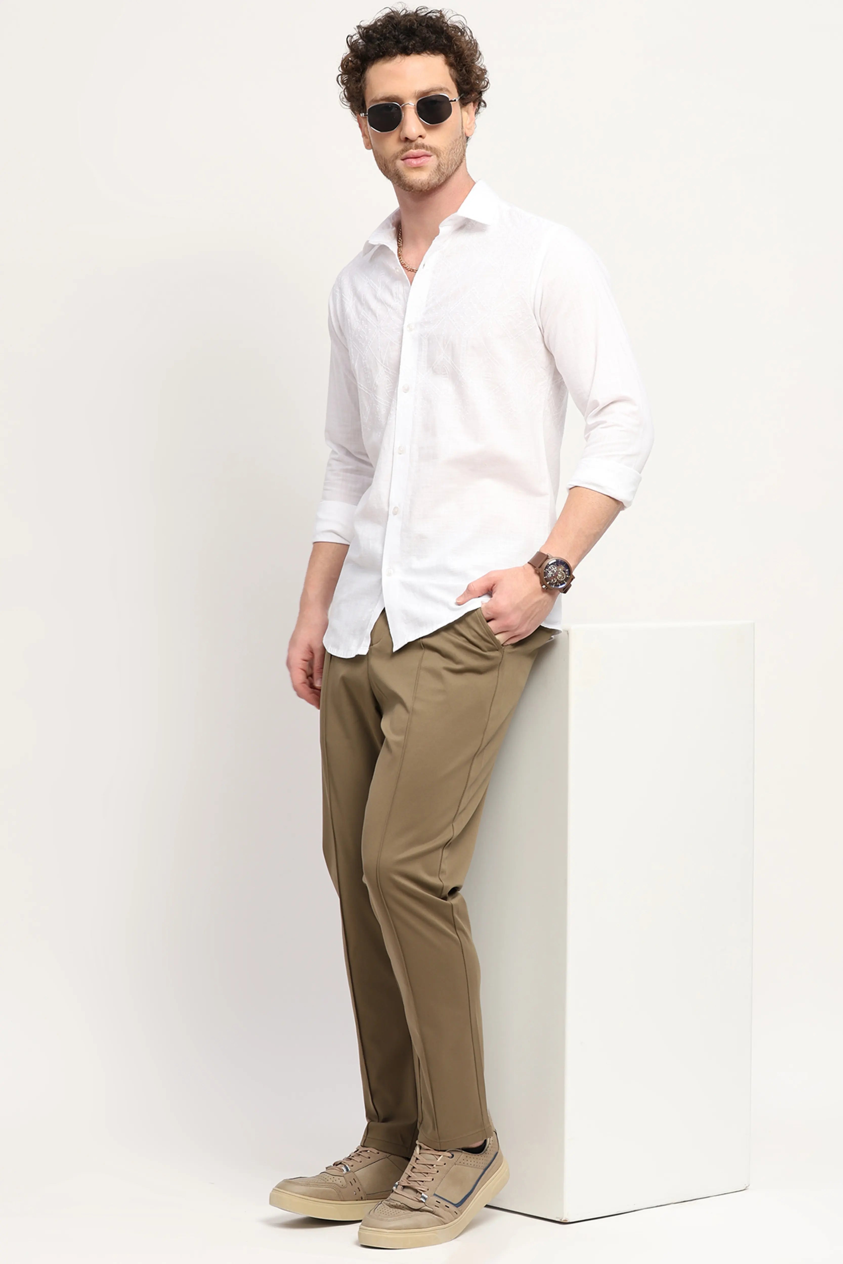 Olive Slim Fit Trousers