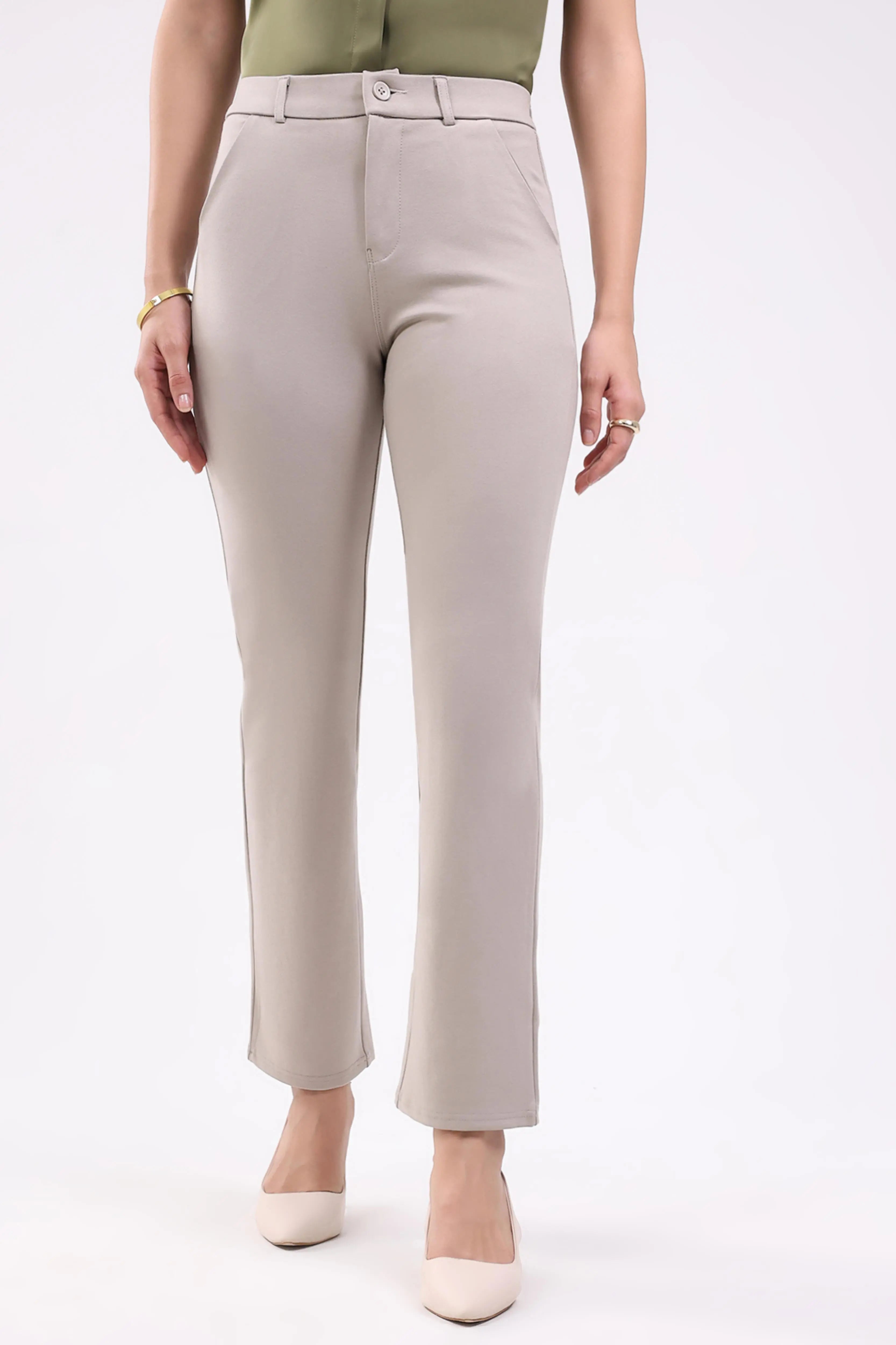 Fawn Straight Cotton Spandex Trousers - Global Republic