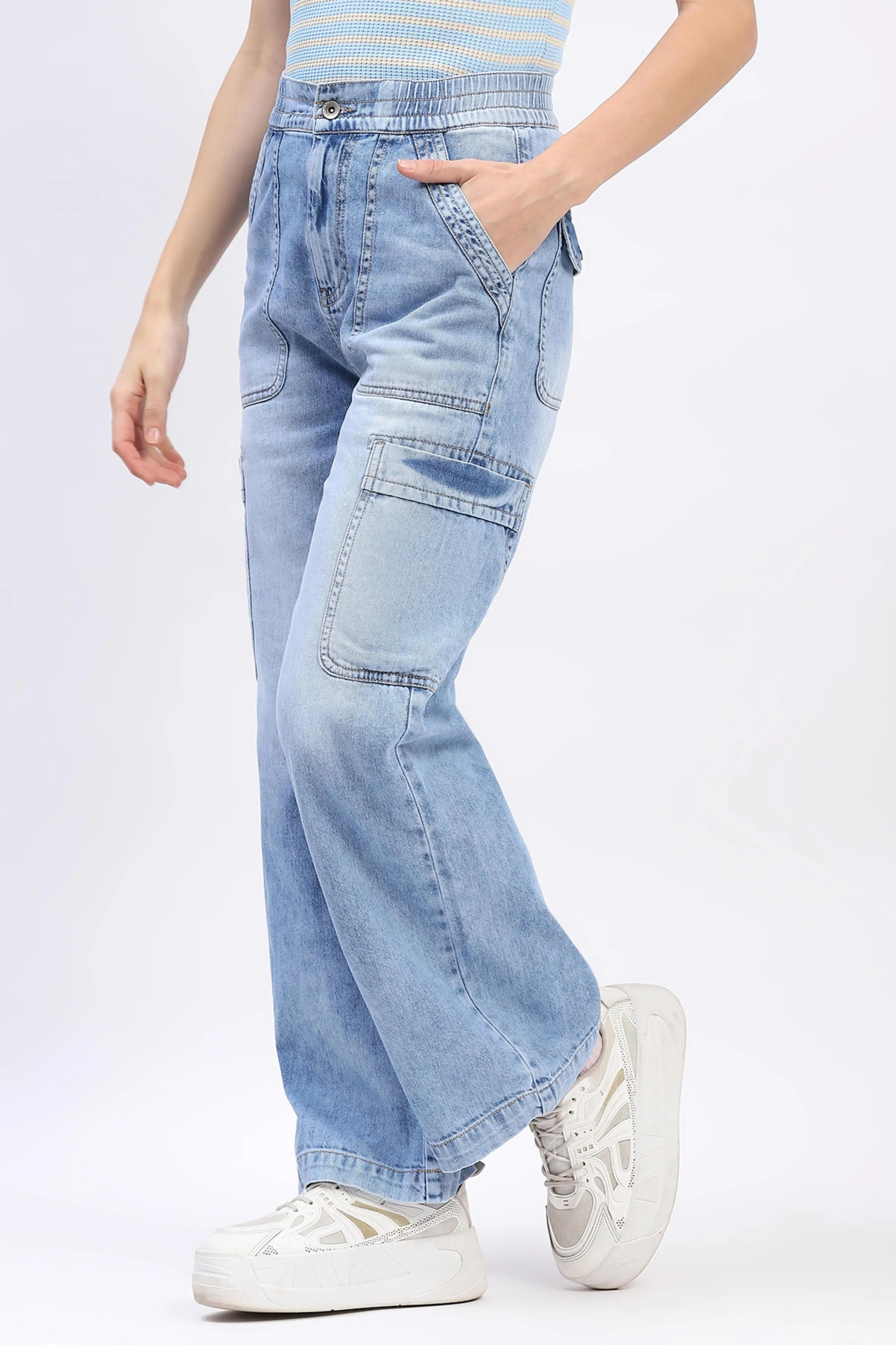 Street Style Cargo Jeans - Global Republic