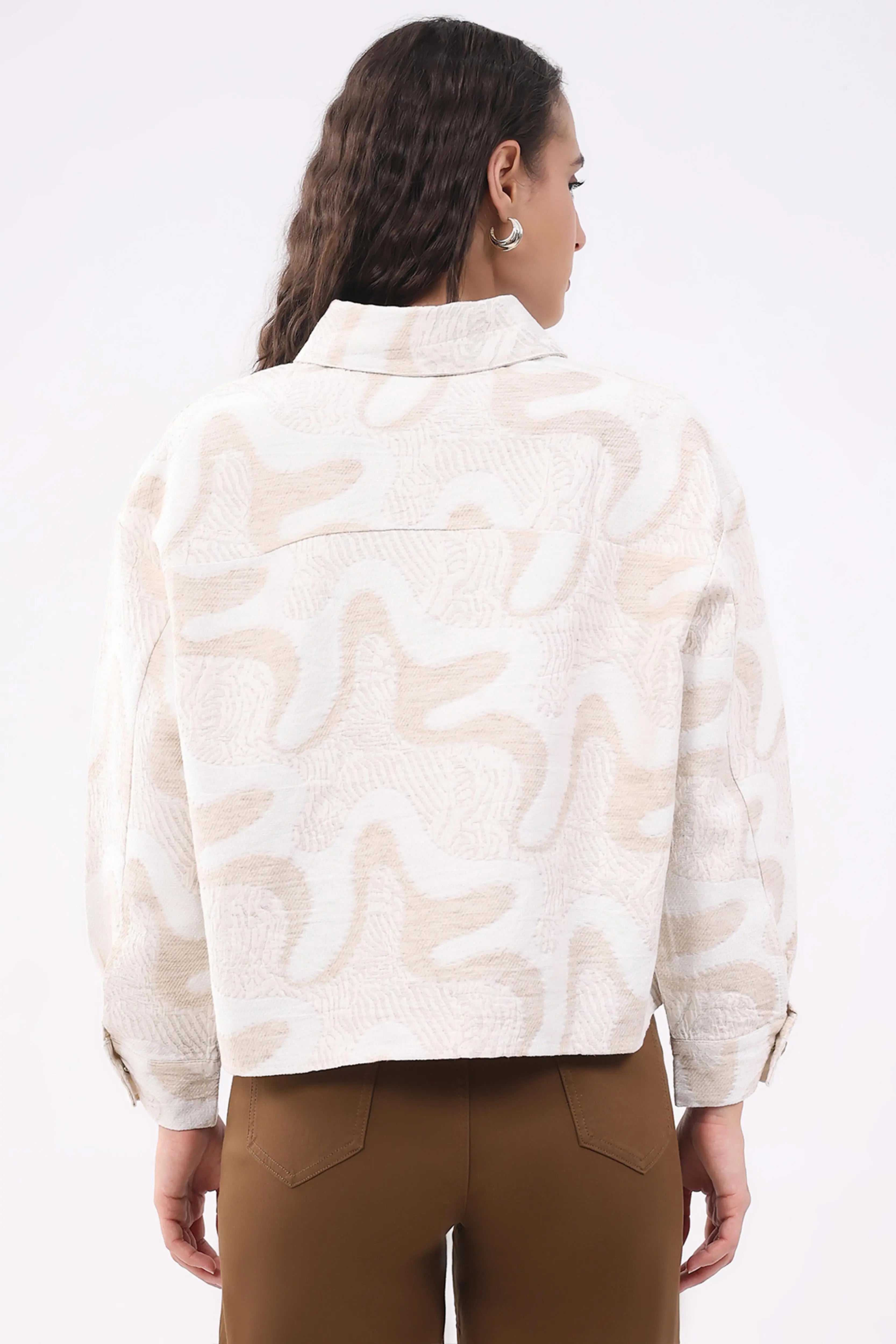 Beige Textured Linen-Blend Shirt - Global Republic