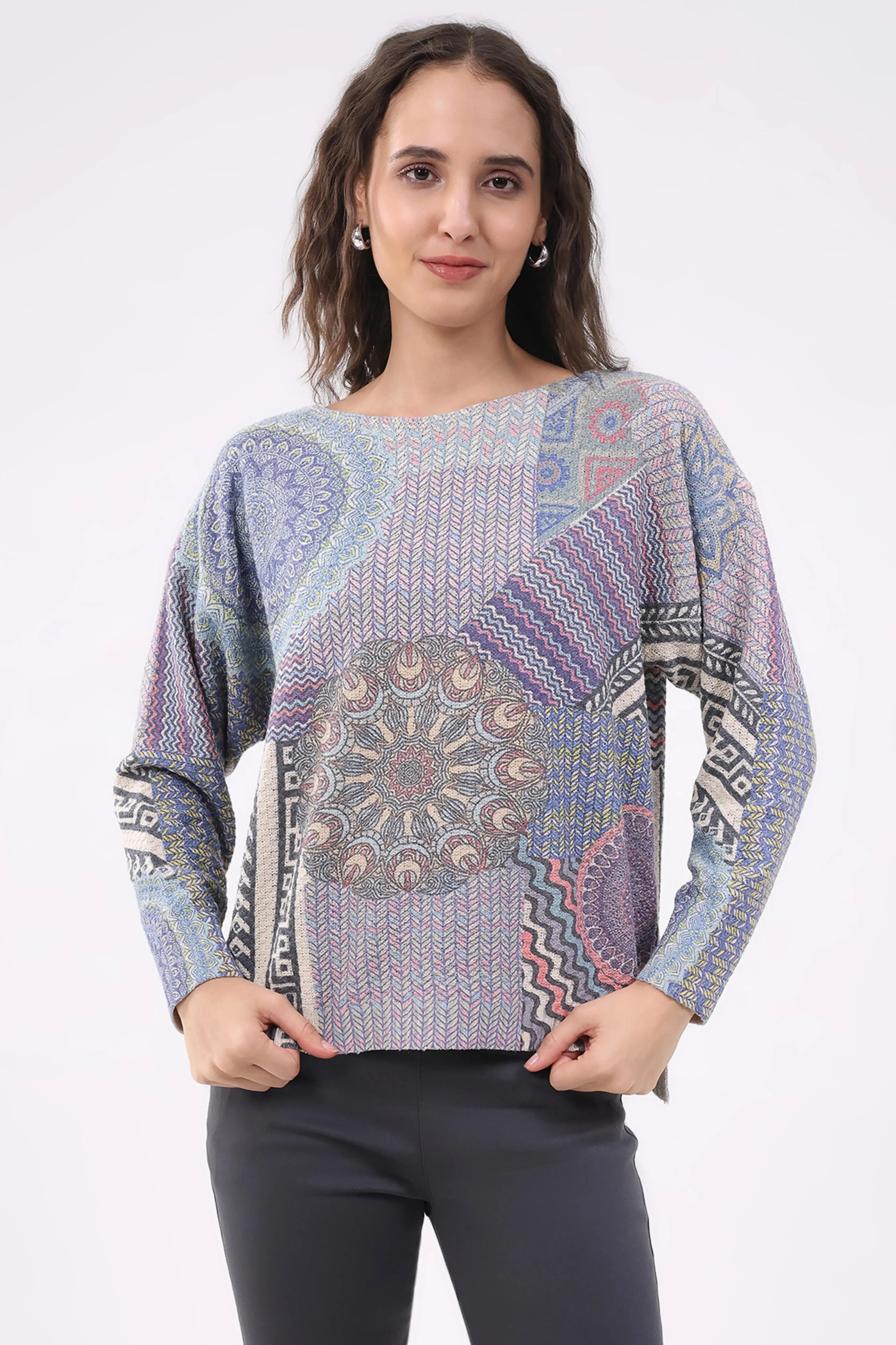 Multicolour Printed Cotton Pullover - Global Republic