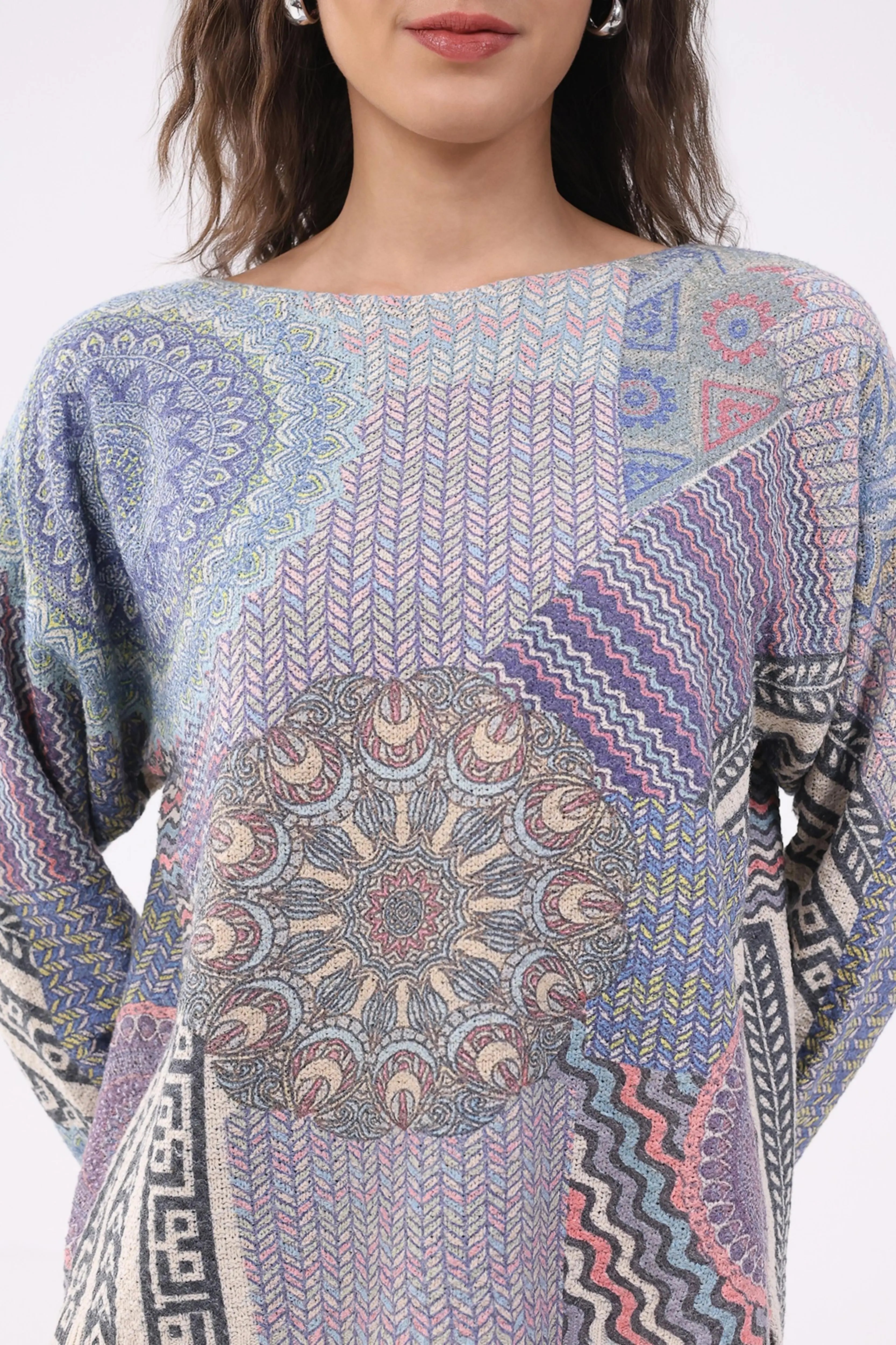 Multicolour Printed Cotton Pullover - Global Republic
