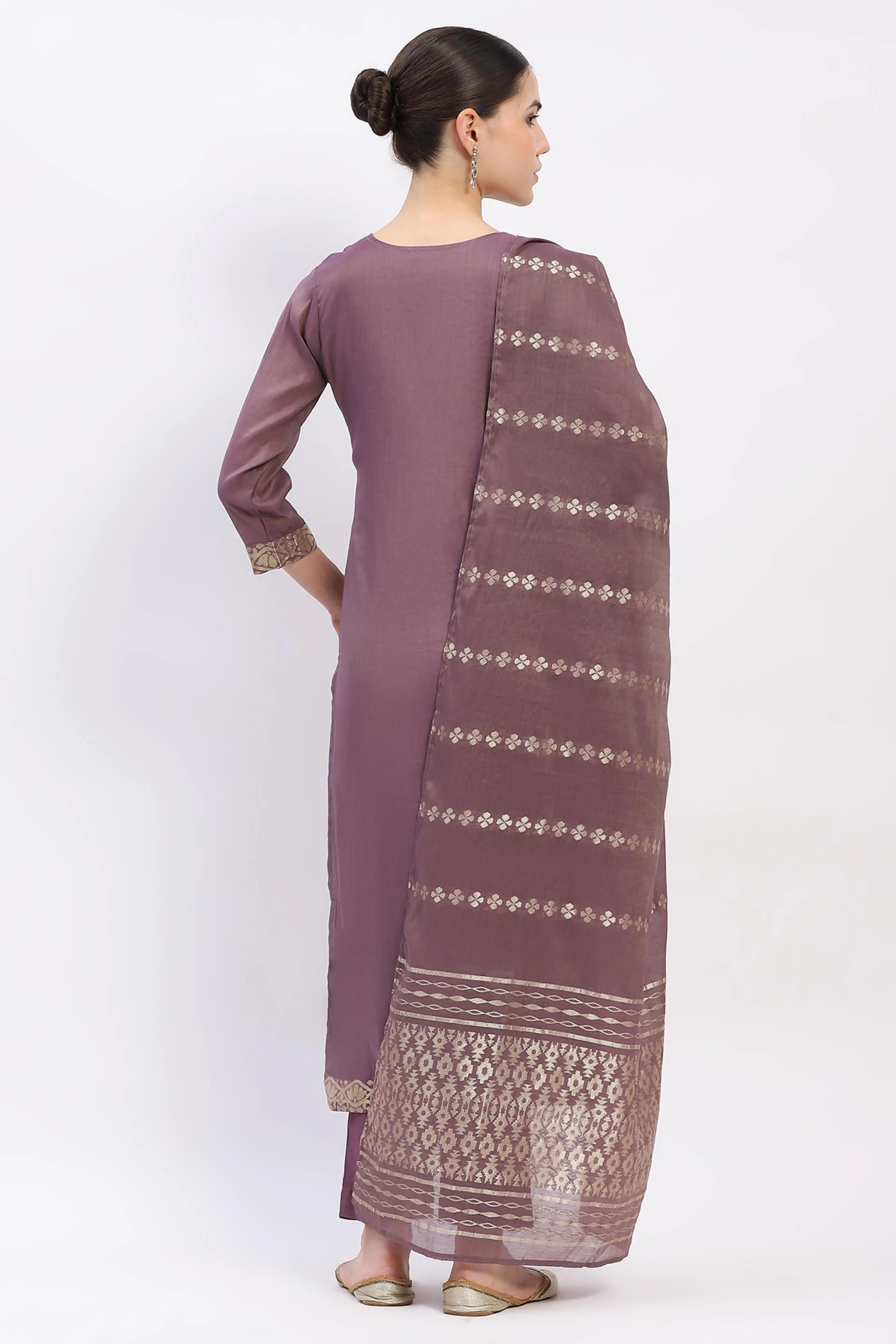 Festive Chanderi Ethnic Suit Set - Global Republic