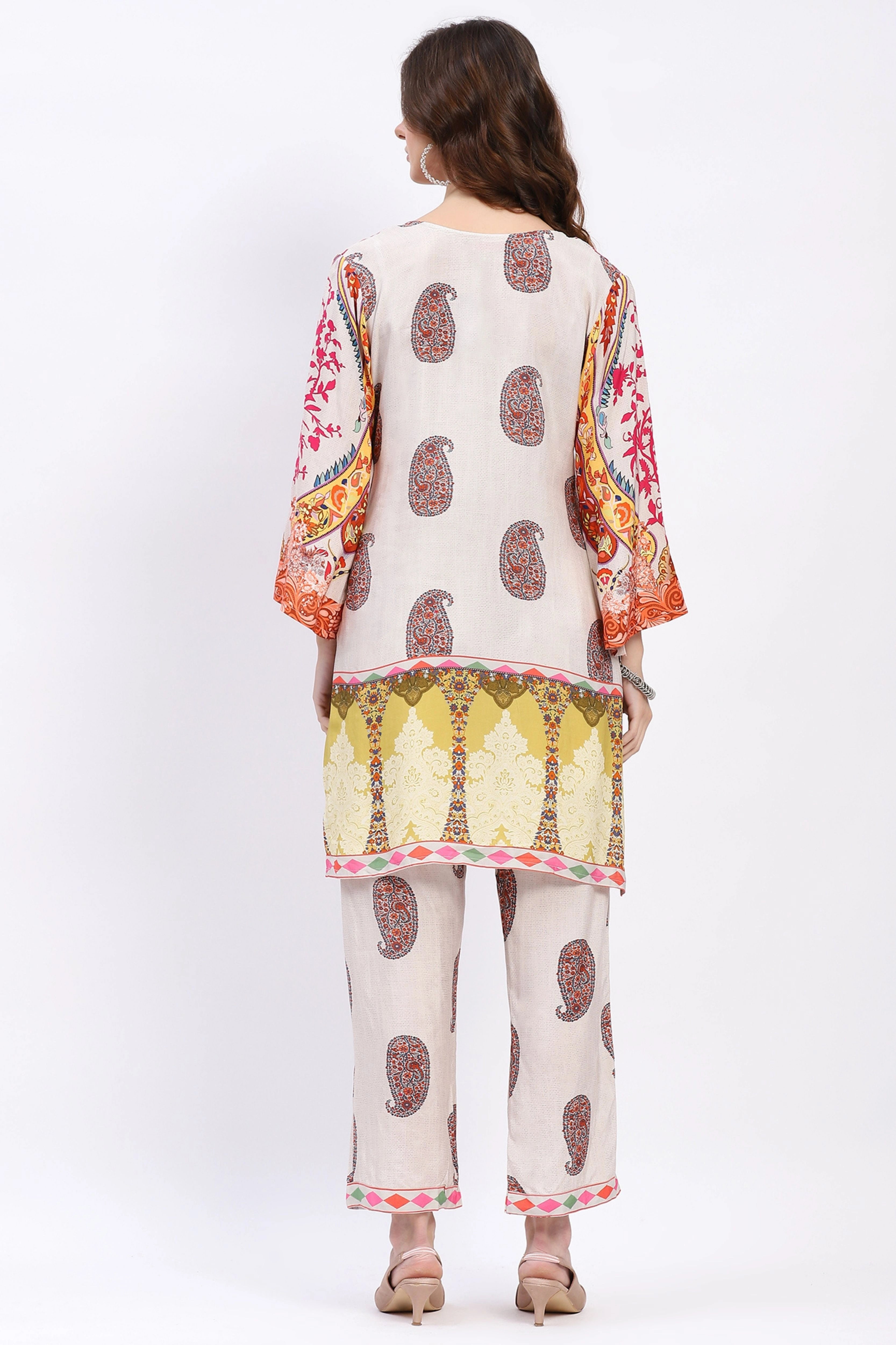 Paisley Print Rayon Kurta Set