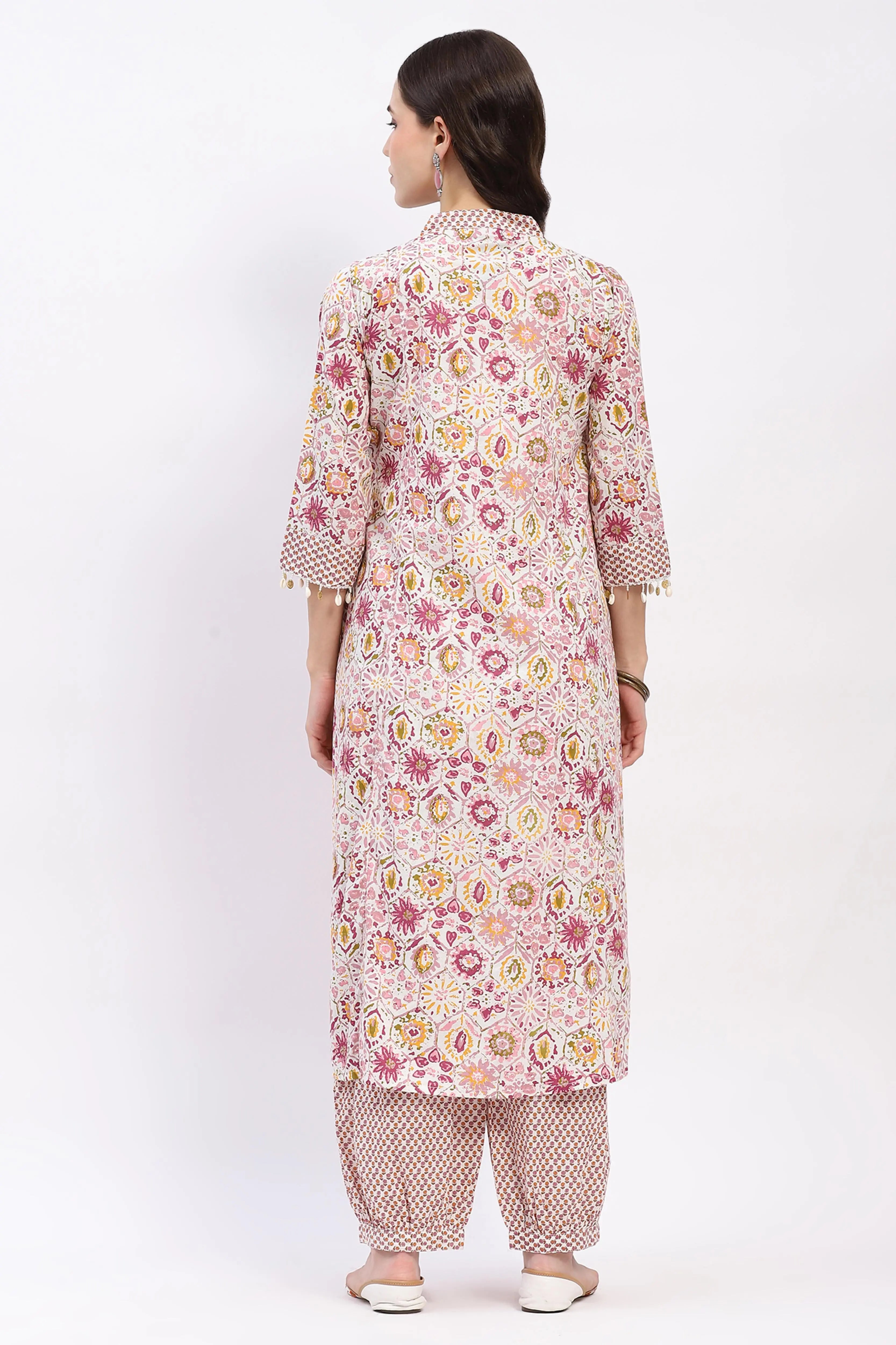 Cotton Floral Kurta Set - Global Republic