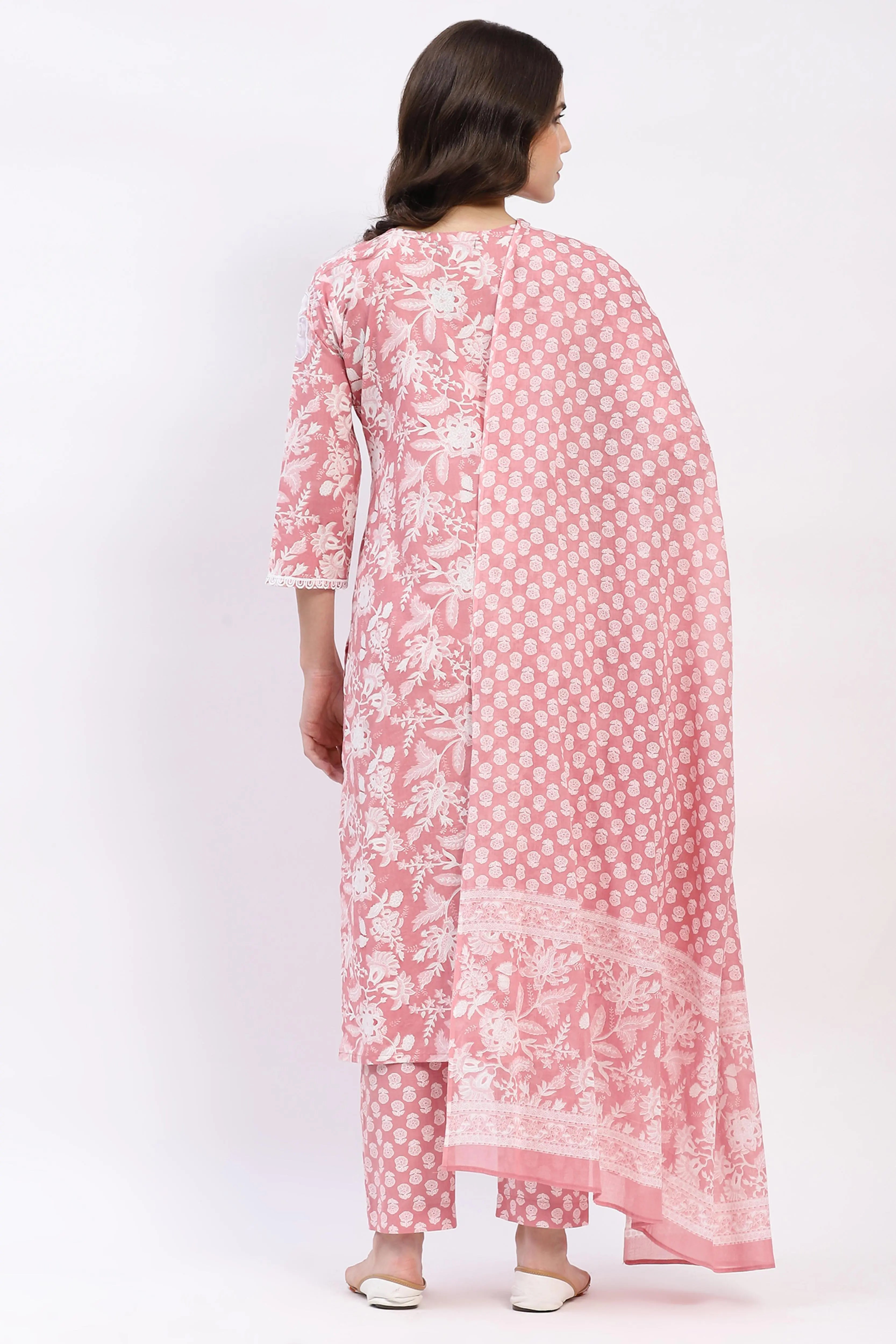 Floral Cotton Kurta Set - Global Republic