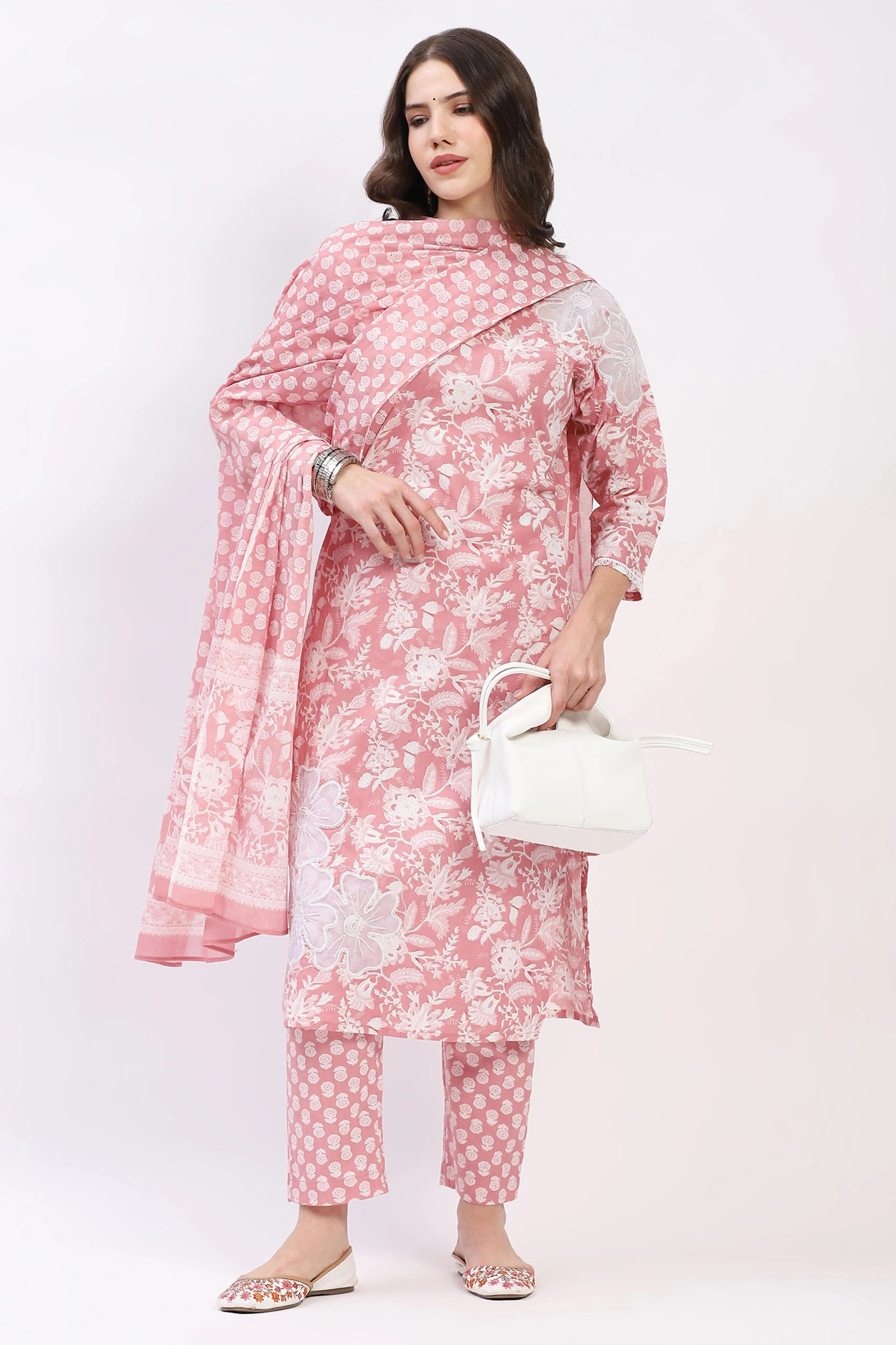 Floral Cotton Kurta Set - Global Republic