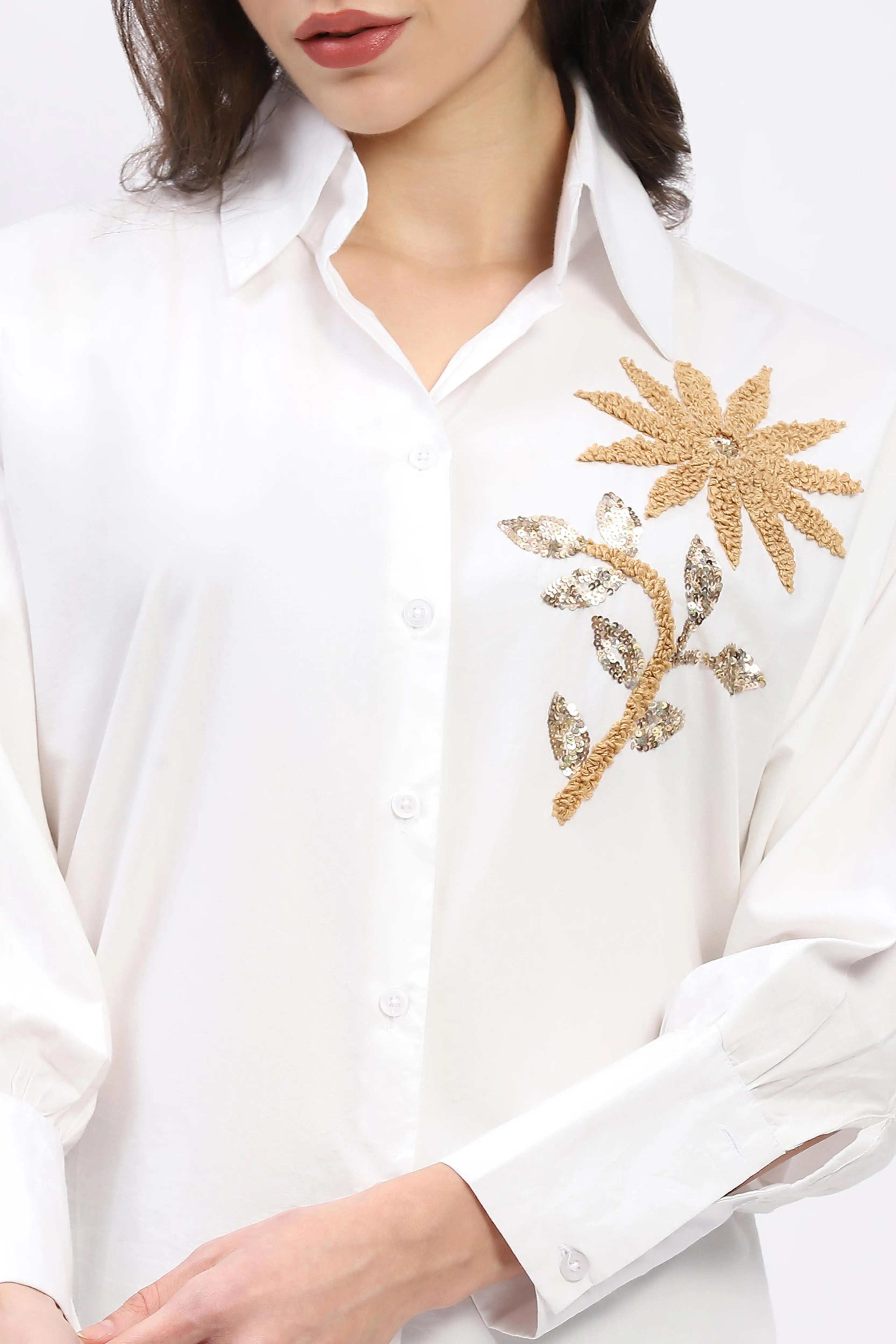 Embellished Cotton Shirt Top - Global Republic