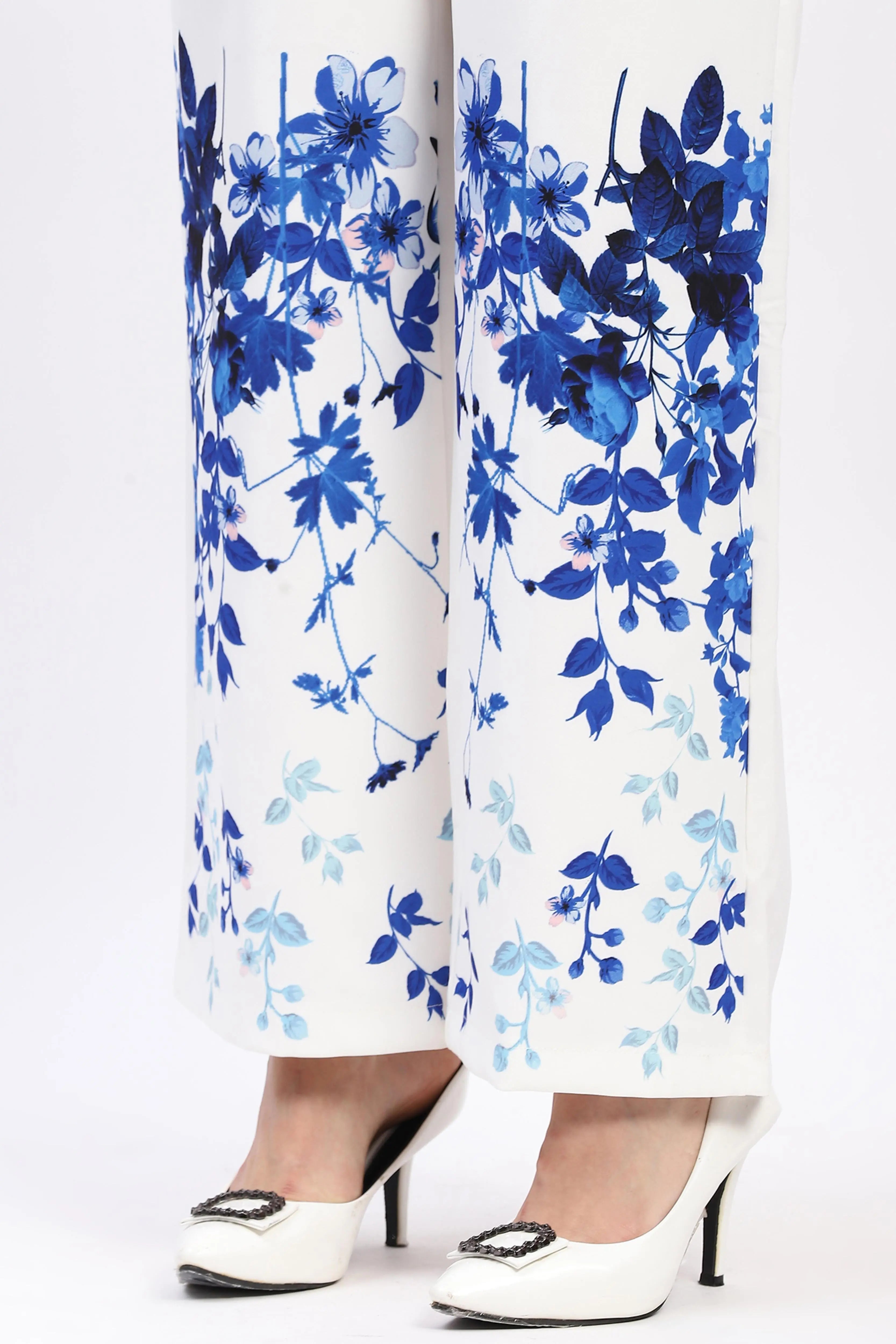 Elegant Floral Straight-Fit Trousers - Global Republic