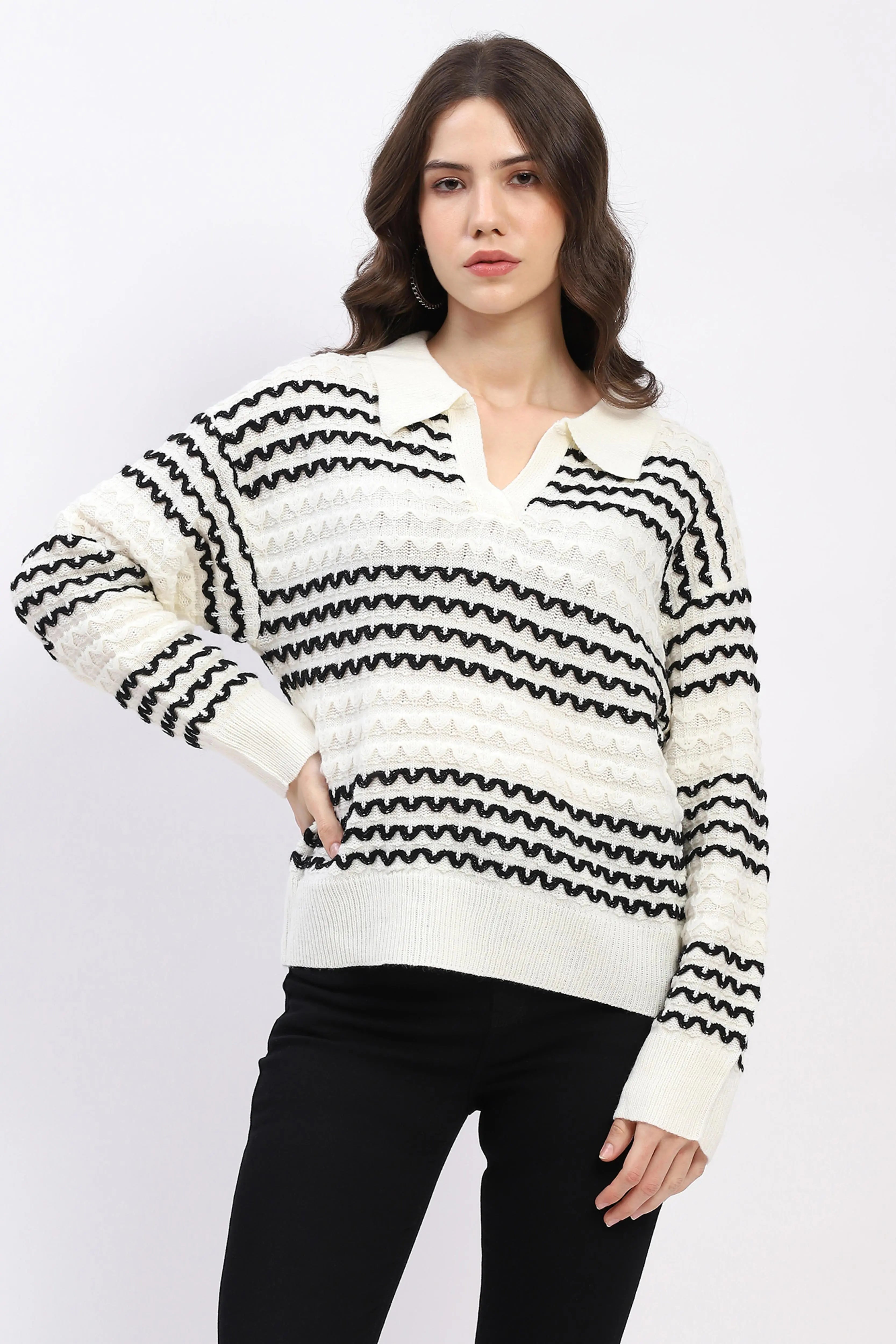 Classic Collar Knit Pullover - Global Republic