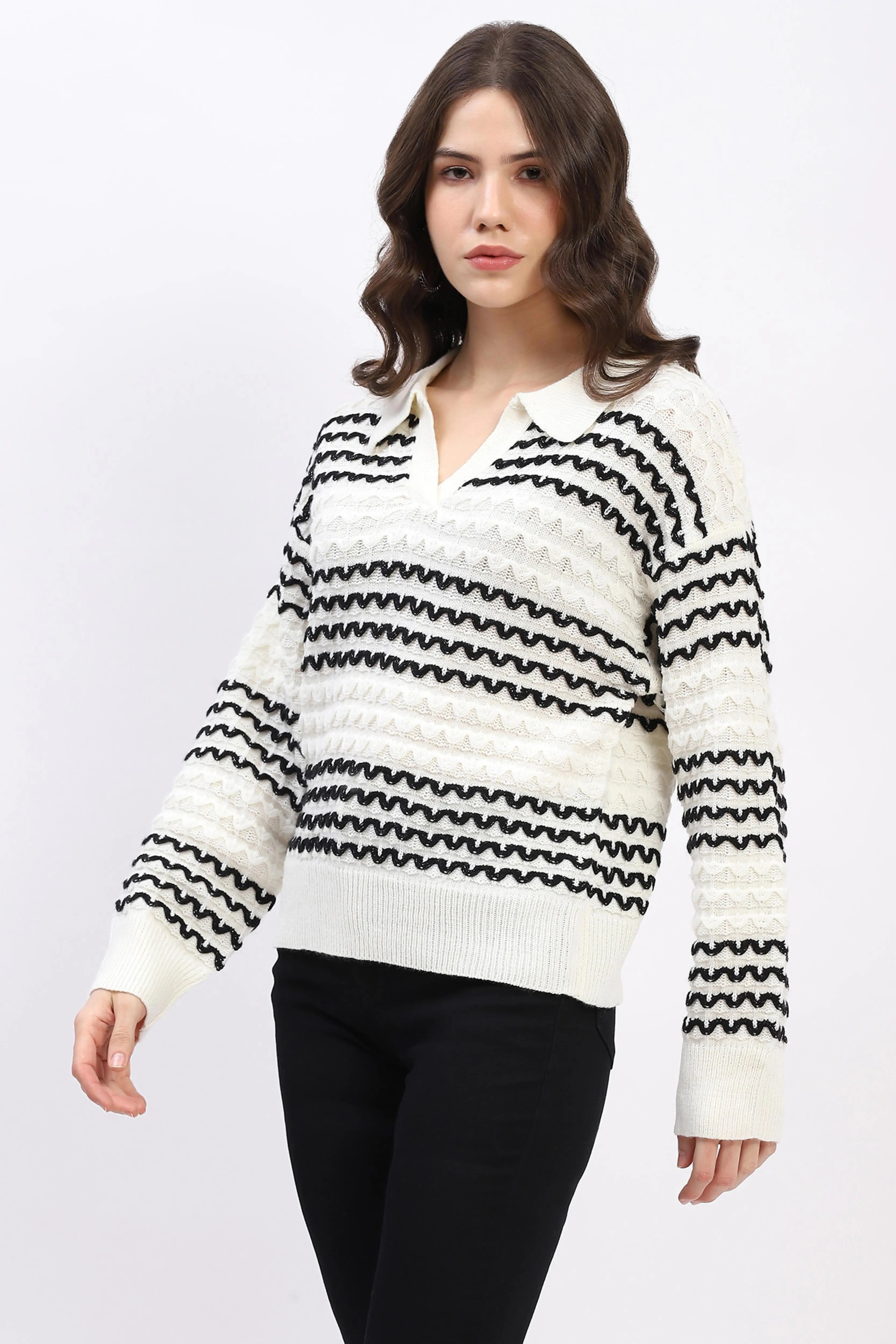 Classic Collar Knit Pullover - Global Republic