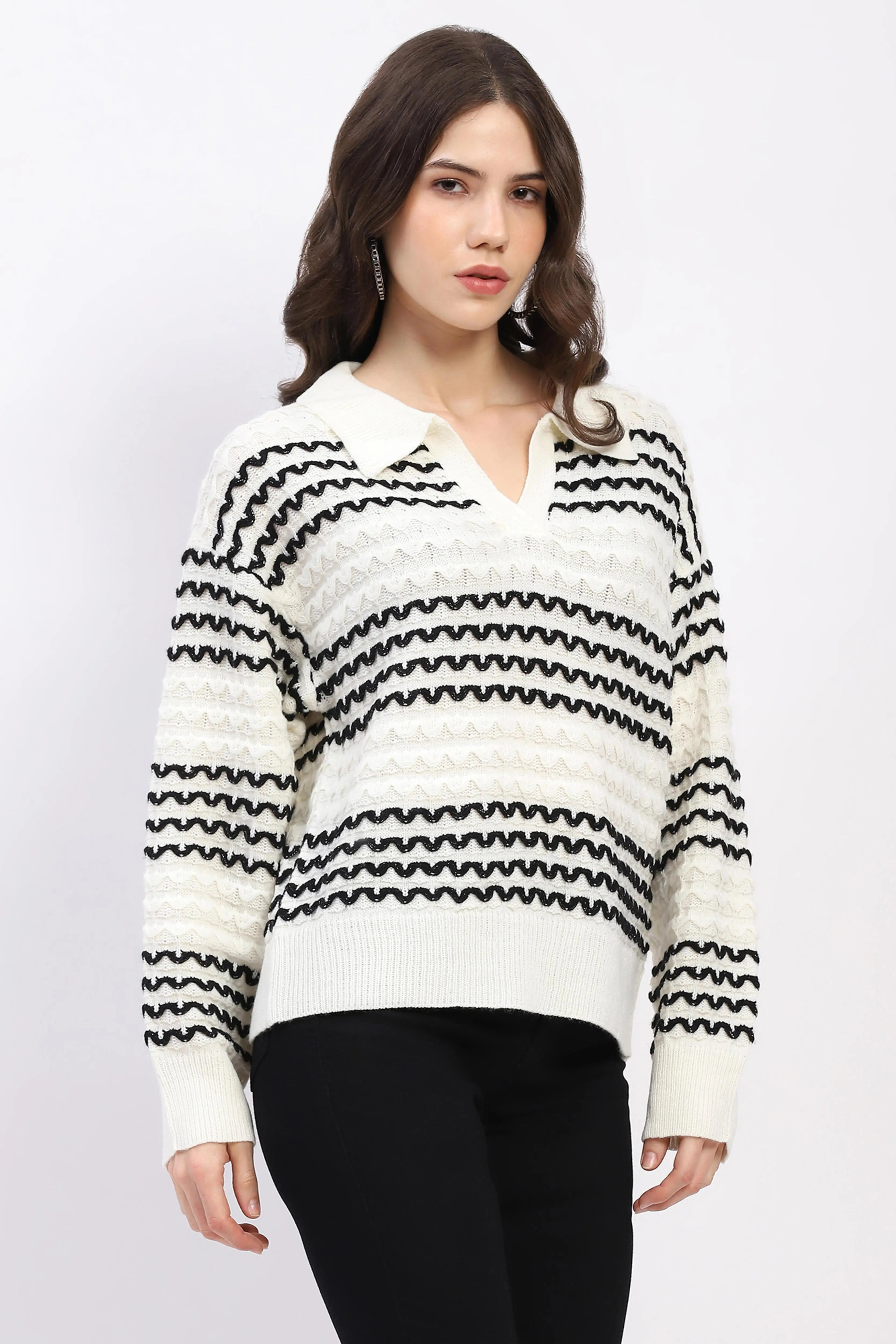 Classic Collar Knit Pullover - Global Republic