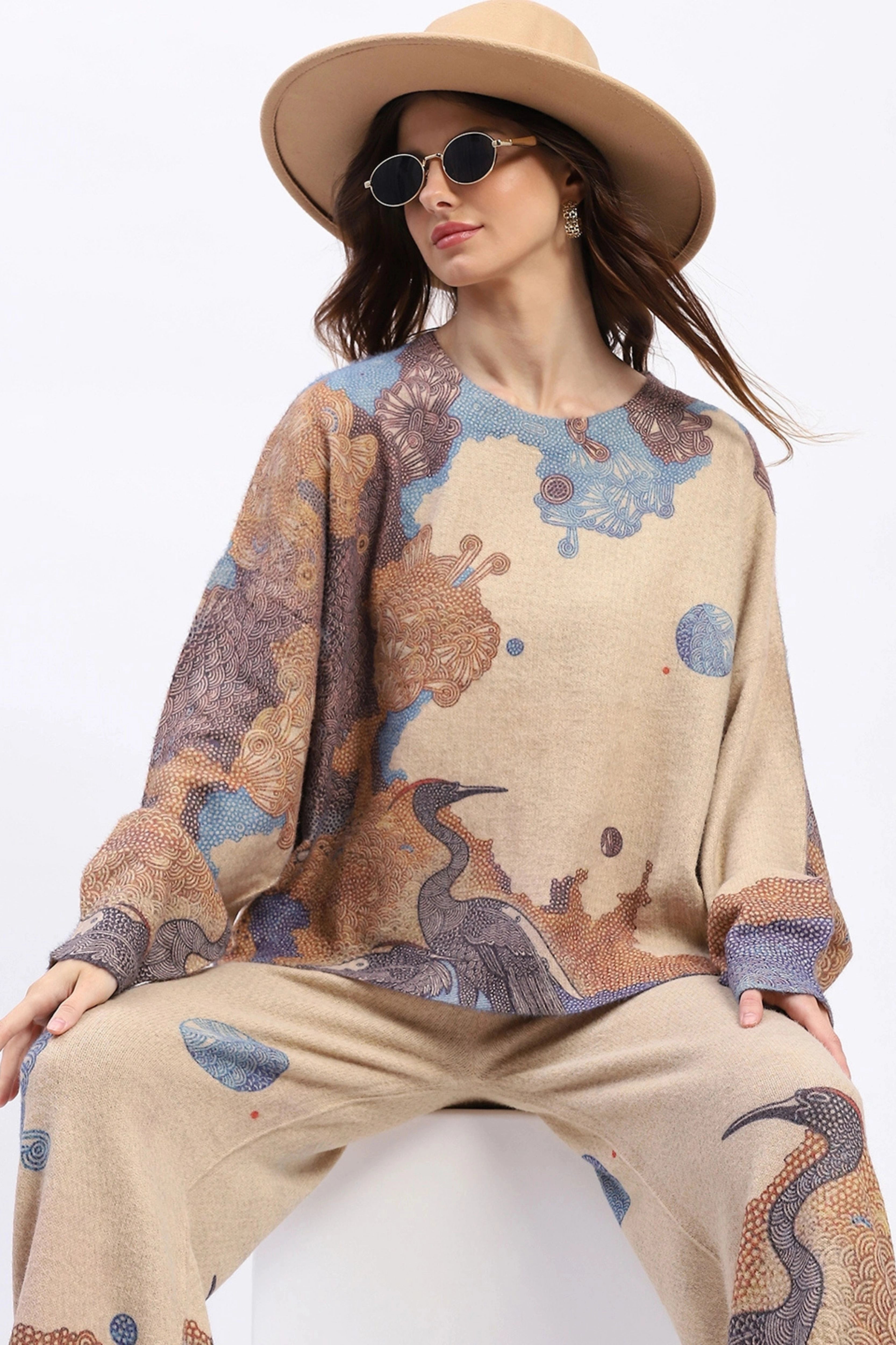 Abstract Print Loose-Fit Co-ord Set - Global Republic