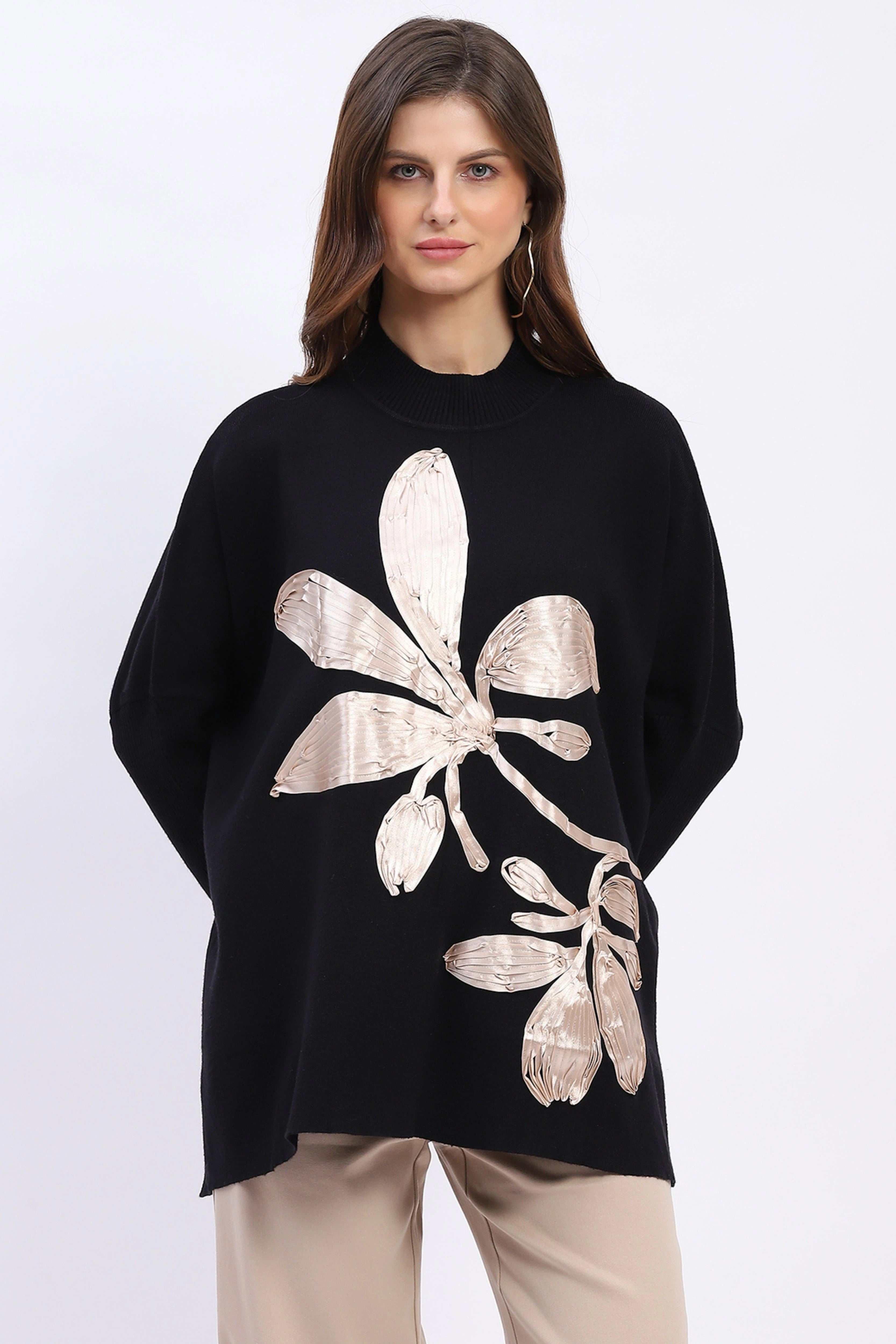 Oversized Ribbon Detail Pullover - Global Republic