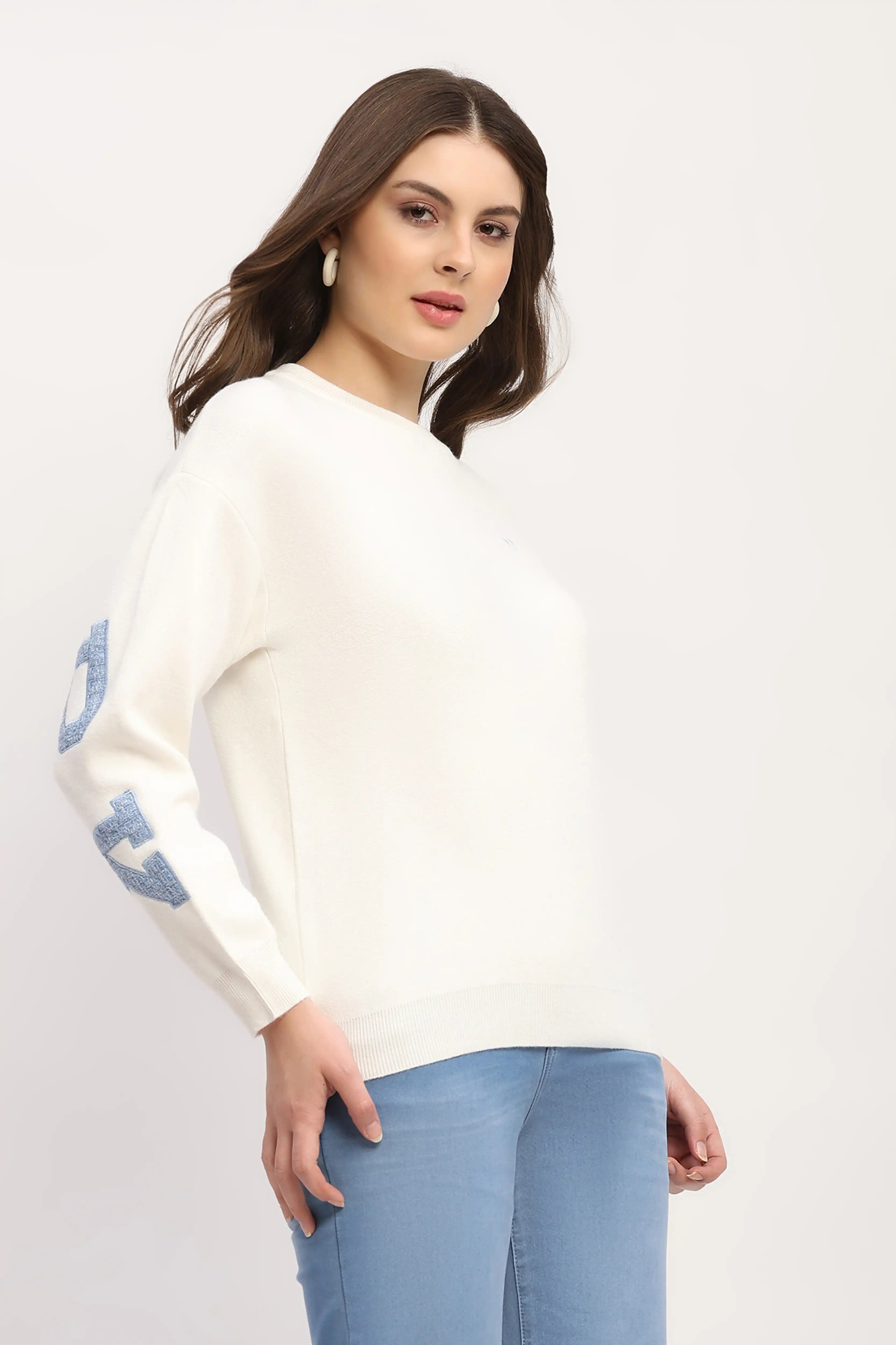 Embroidered Back Pullover
