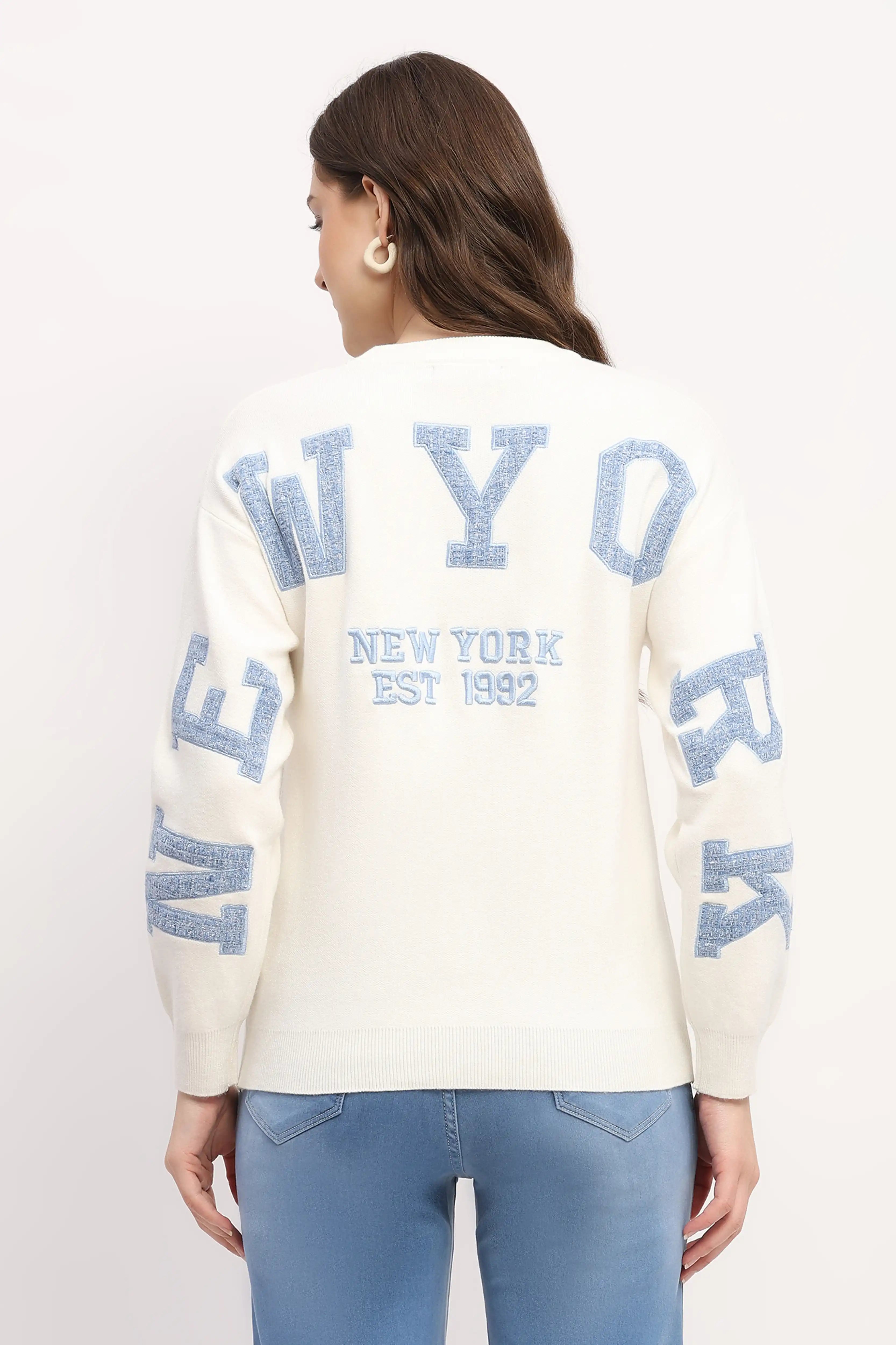 Embroidered Back Pullover