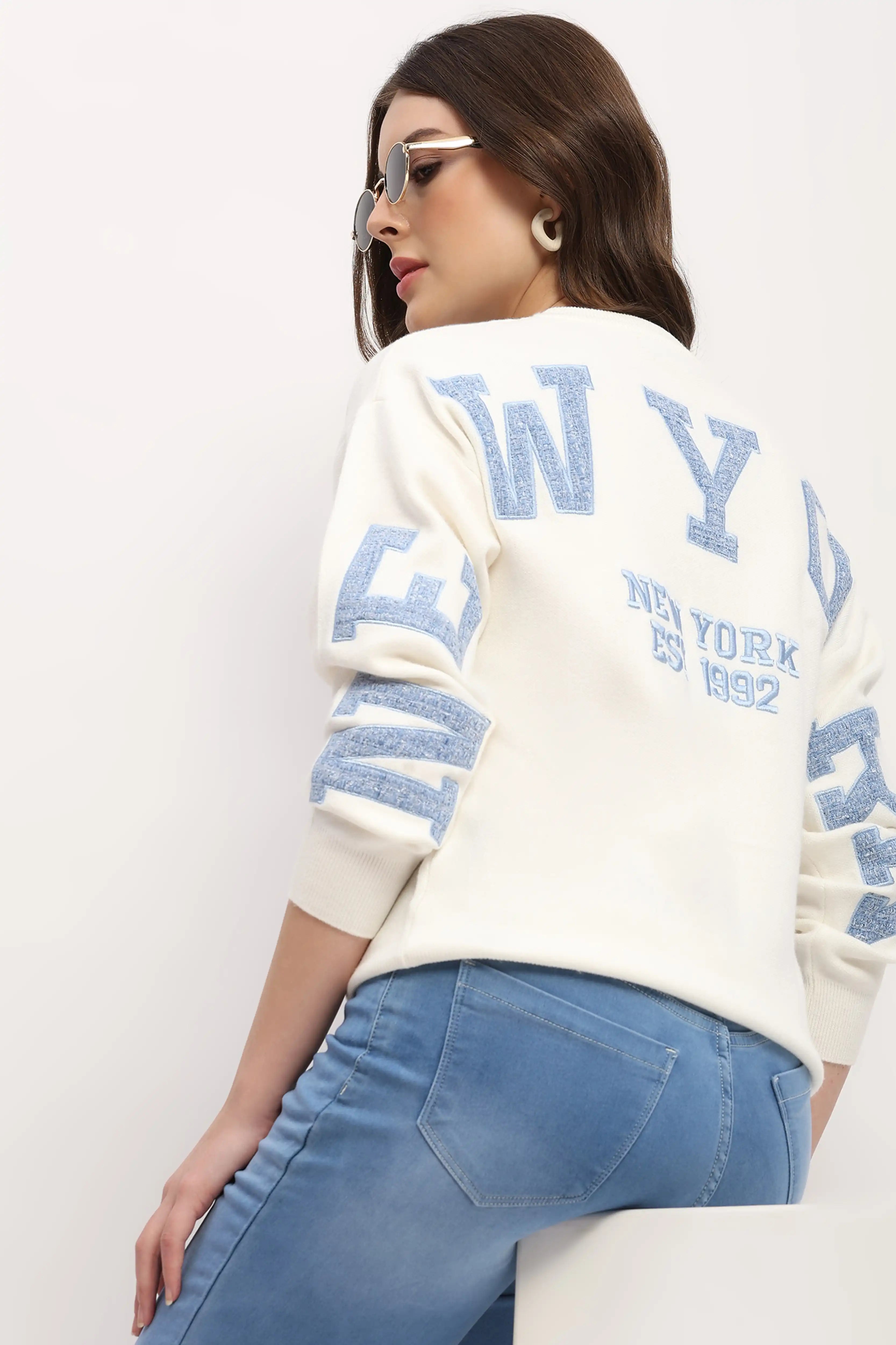 Embroidered Back Pullover
