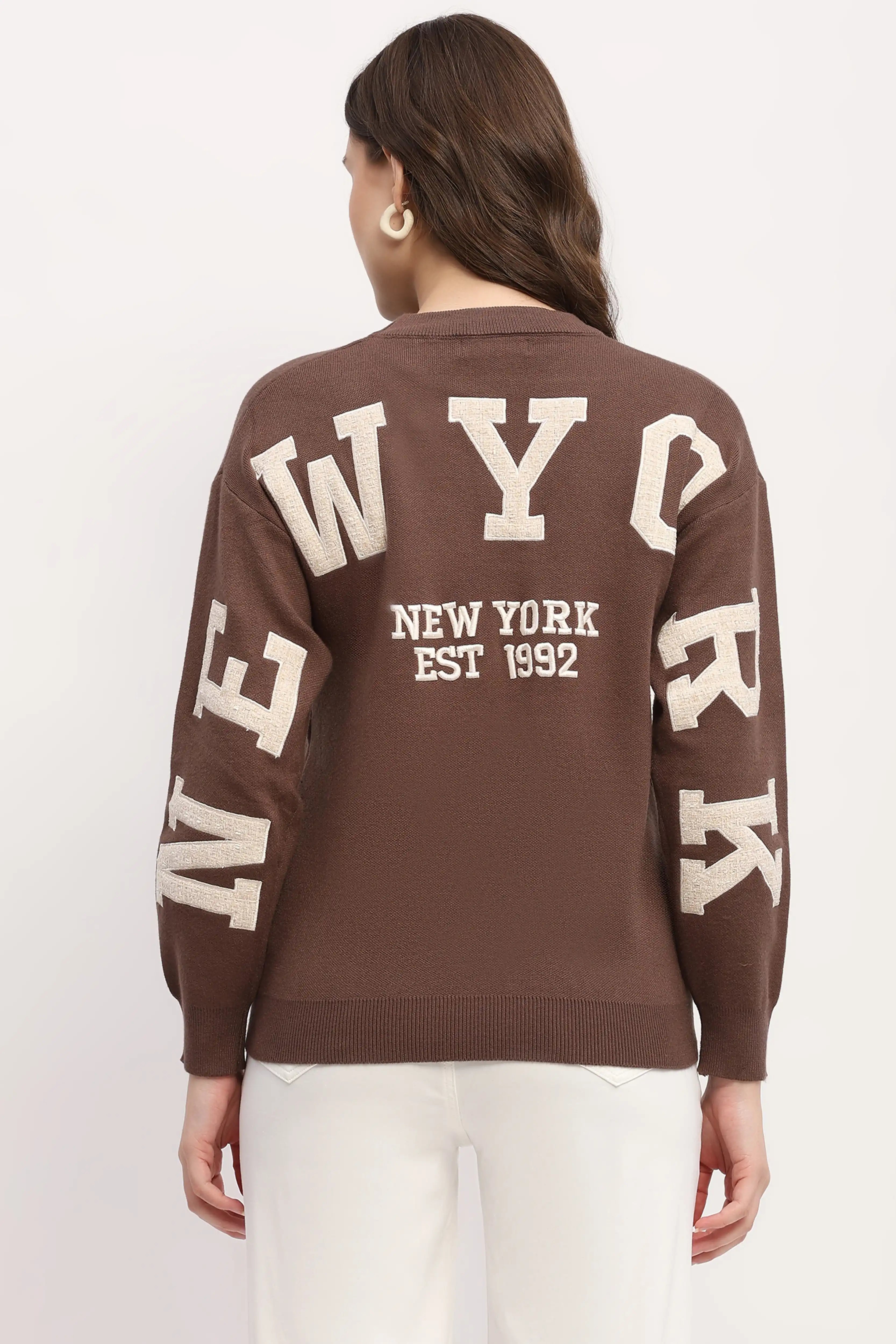 Embroidered Back Pullover
