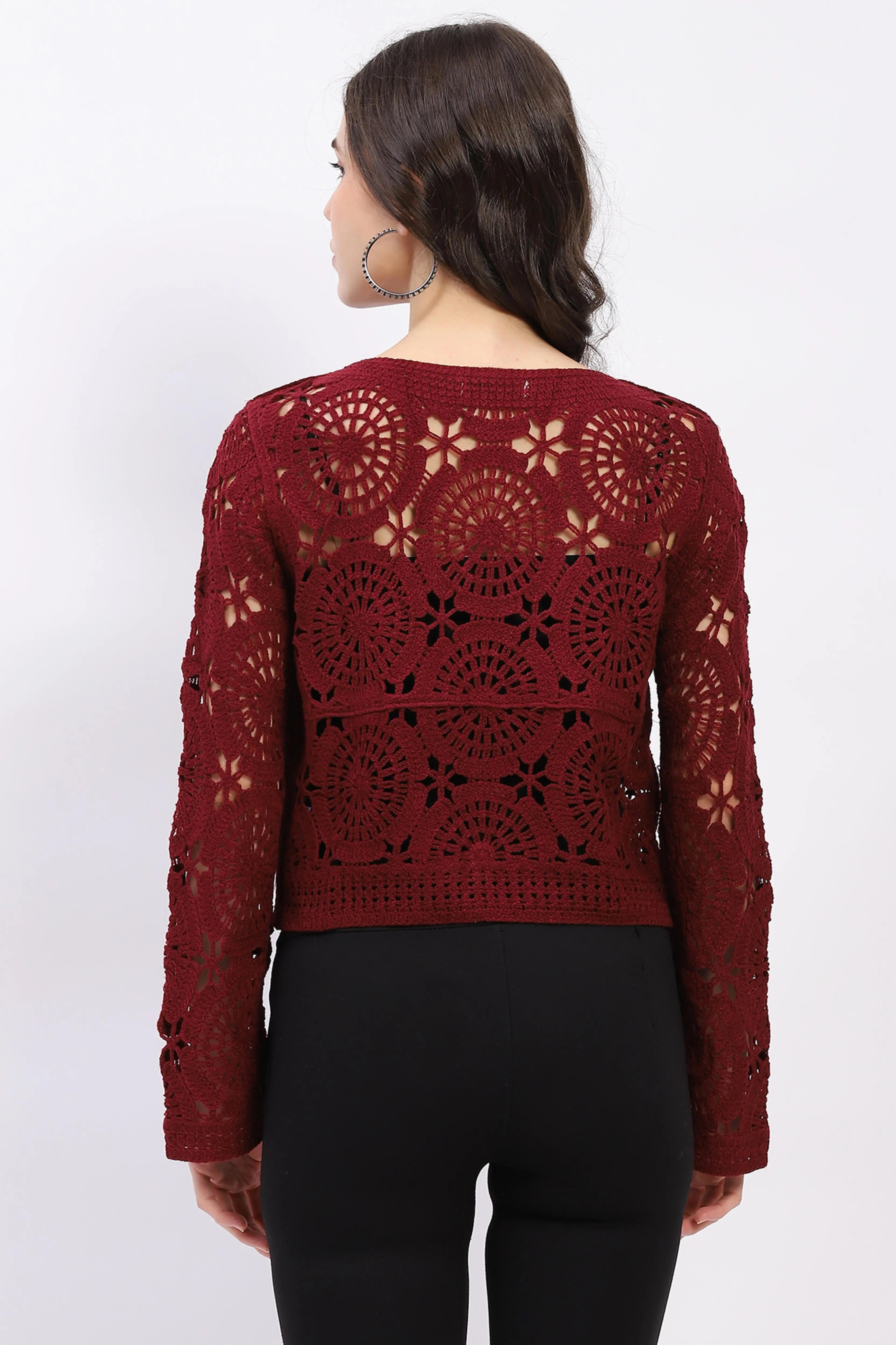 Floral Crochet Woven Top - Global Republic