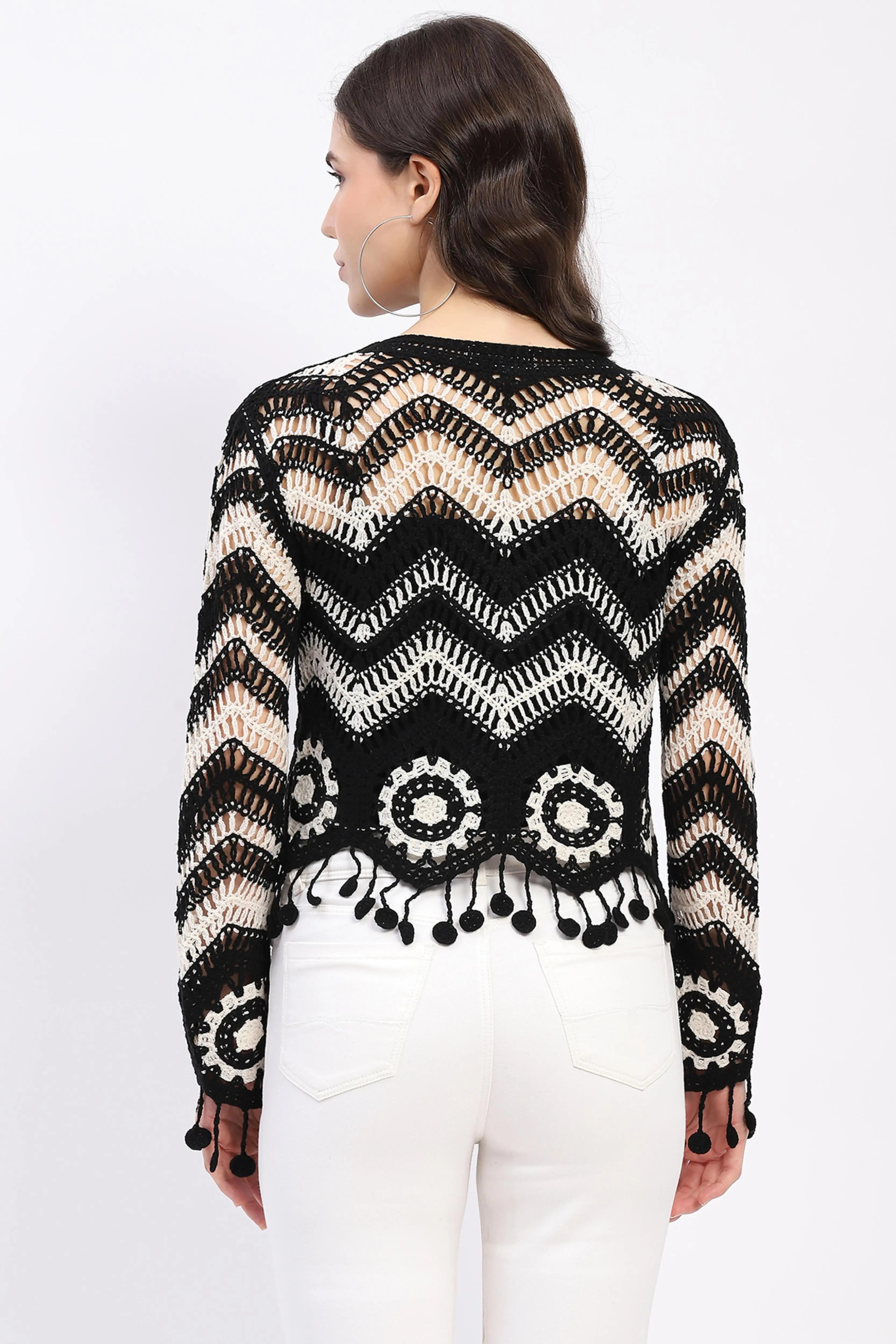 Chevron Woven Crochet Top - Global Republic